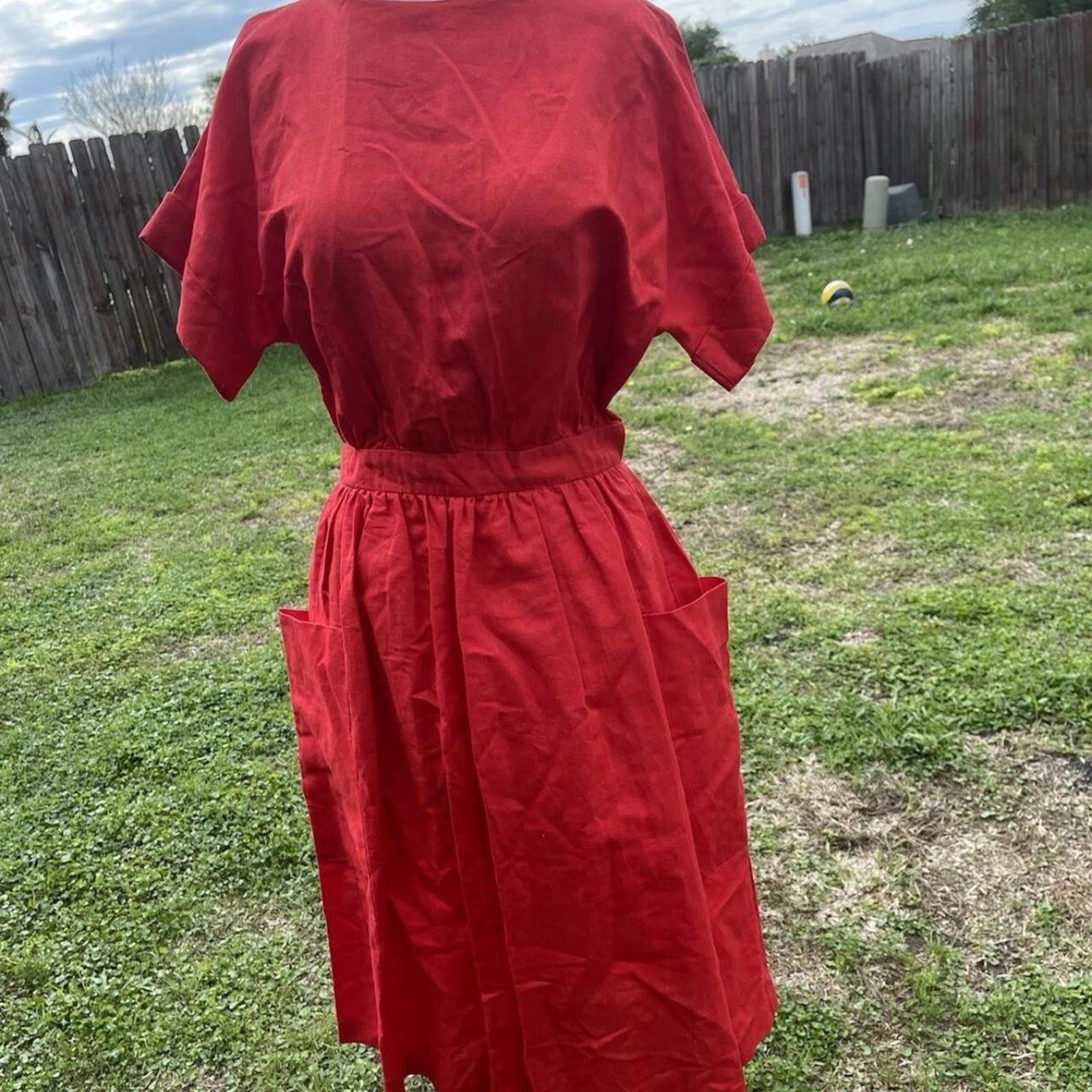 Other VINTAGE Union Made POPI dress Ilgwu Red Size 10 Size S / US 4 / IT 40 - 2 Thumbnail