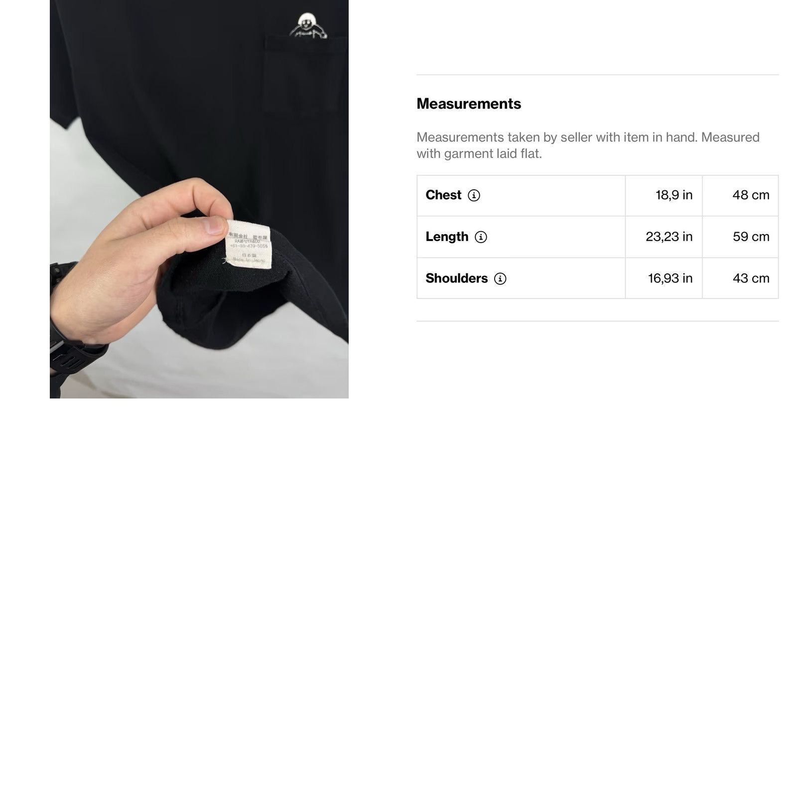 Vintage Y2K Momotaro Jeans Pocket T-Shirt Made in Japan Rare Retro Black S Mens Shirts Size US S / EU 44-46 / 1 - 8 Thumbnail
