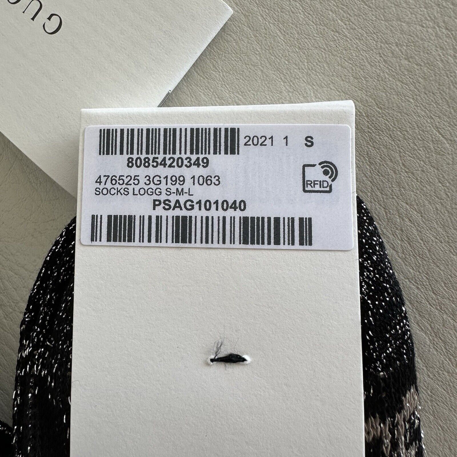 Gucci NEW GUCCI SOCKS LUREX BLACK SILVER GG PRINT LOGO Knee Sz S Size ONE SIZE - 4 Thumbnail