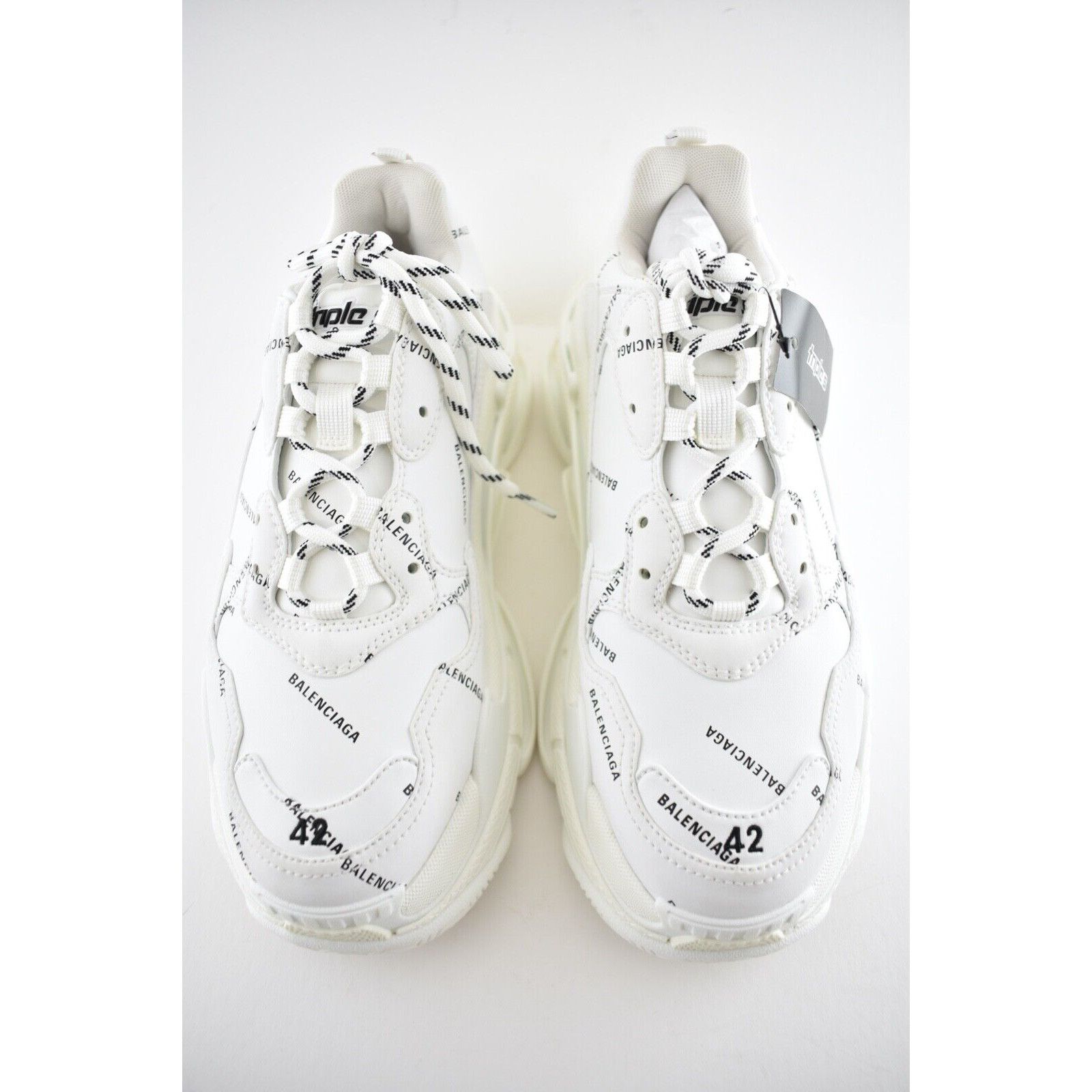 Balenciaga Triple S Sneaker All Over Logo Platform Flat Trainer 42 Size US 12 / IT 42 - 7 Thumbnail