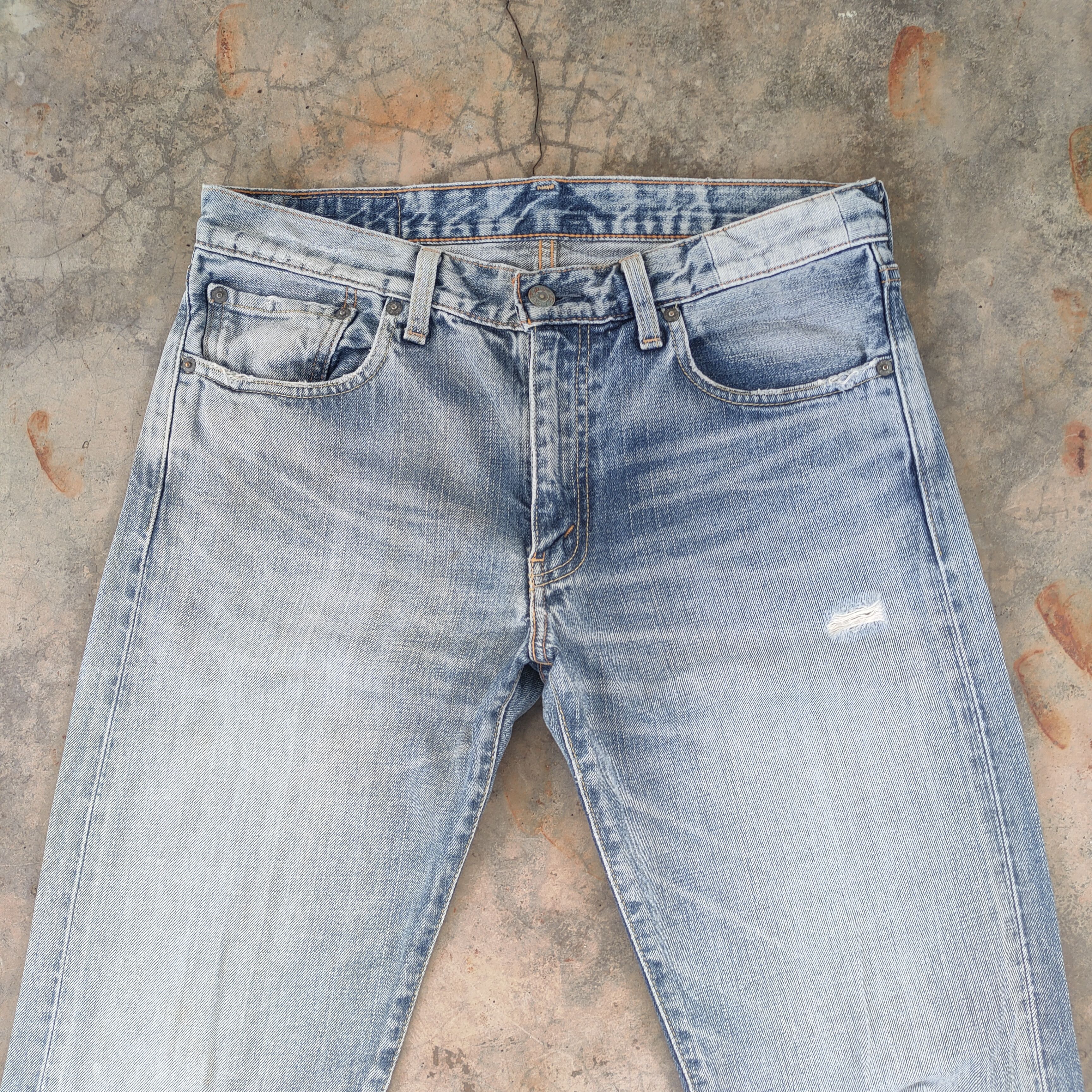 Jean W32×33 VINTAGE LEVI'S 505 FADED WASH DISTRESSED JEANS PANTS Size US 32 / EU 48 - 2 Thumbnail