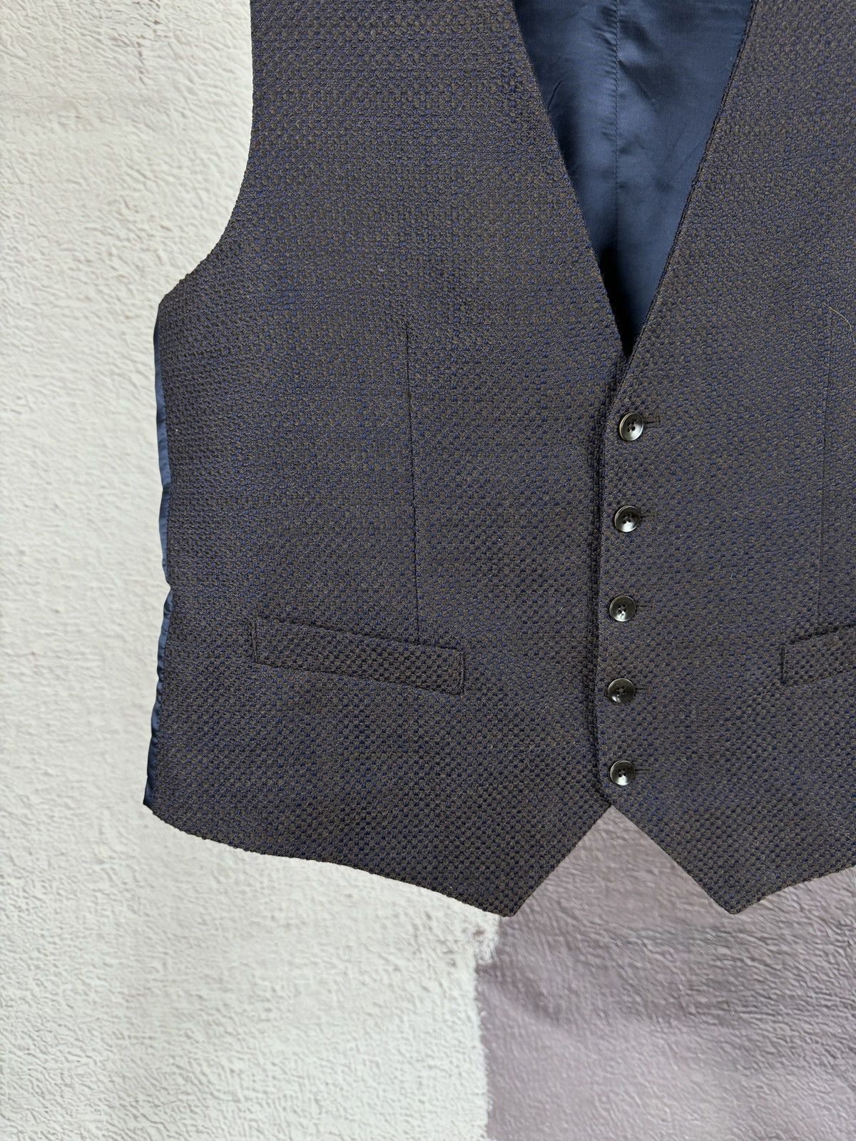 Paoloni Paoloni wool pattern classic vest waistcoat Size 44R - 4 Thumbnail