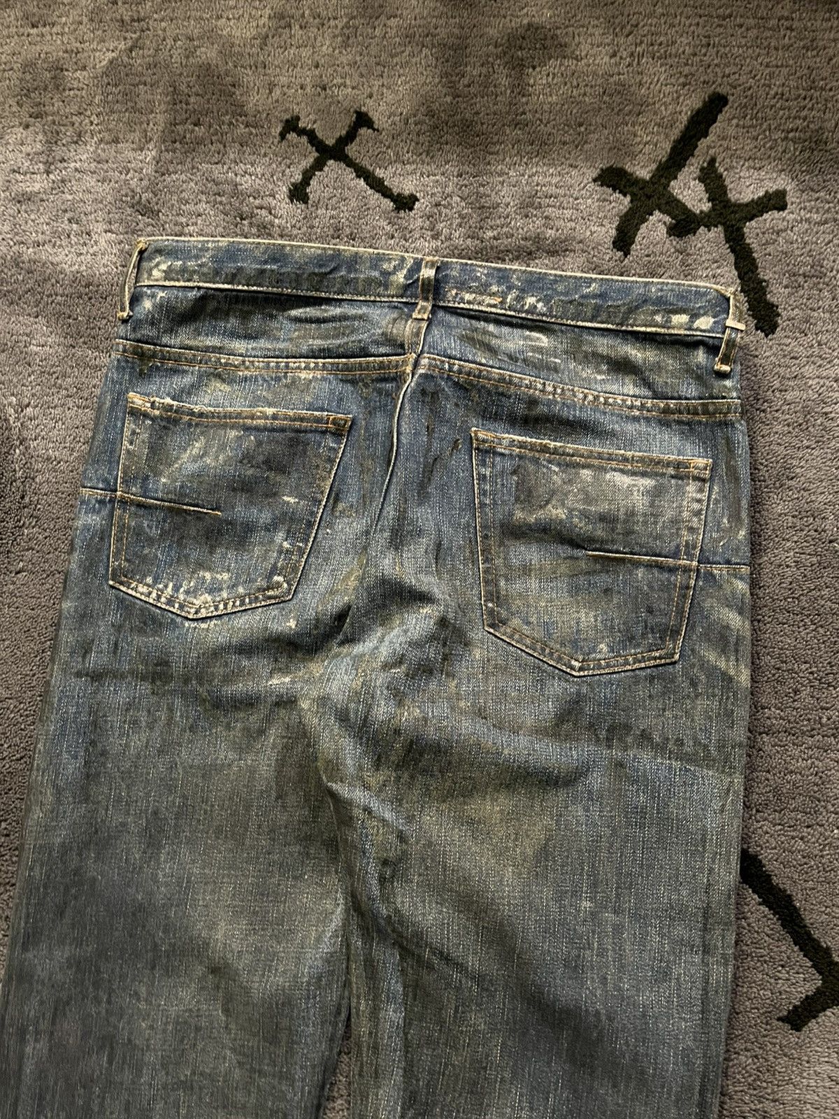Dior × Hedi Slimane AW03 Luster Waxed Clawmark Denim Jeans Size US 32 / EU 48 - 8 Thumbnail