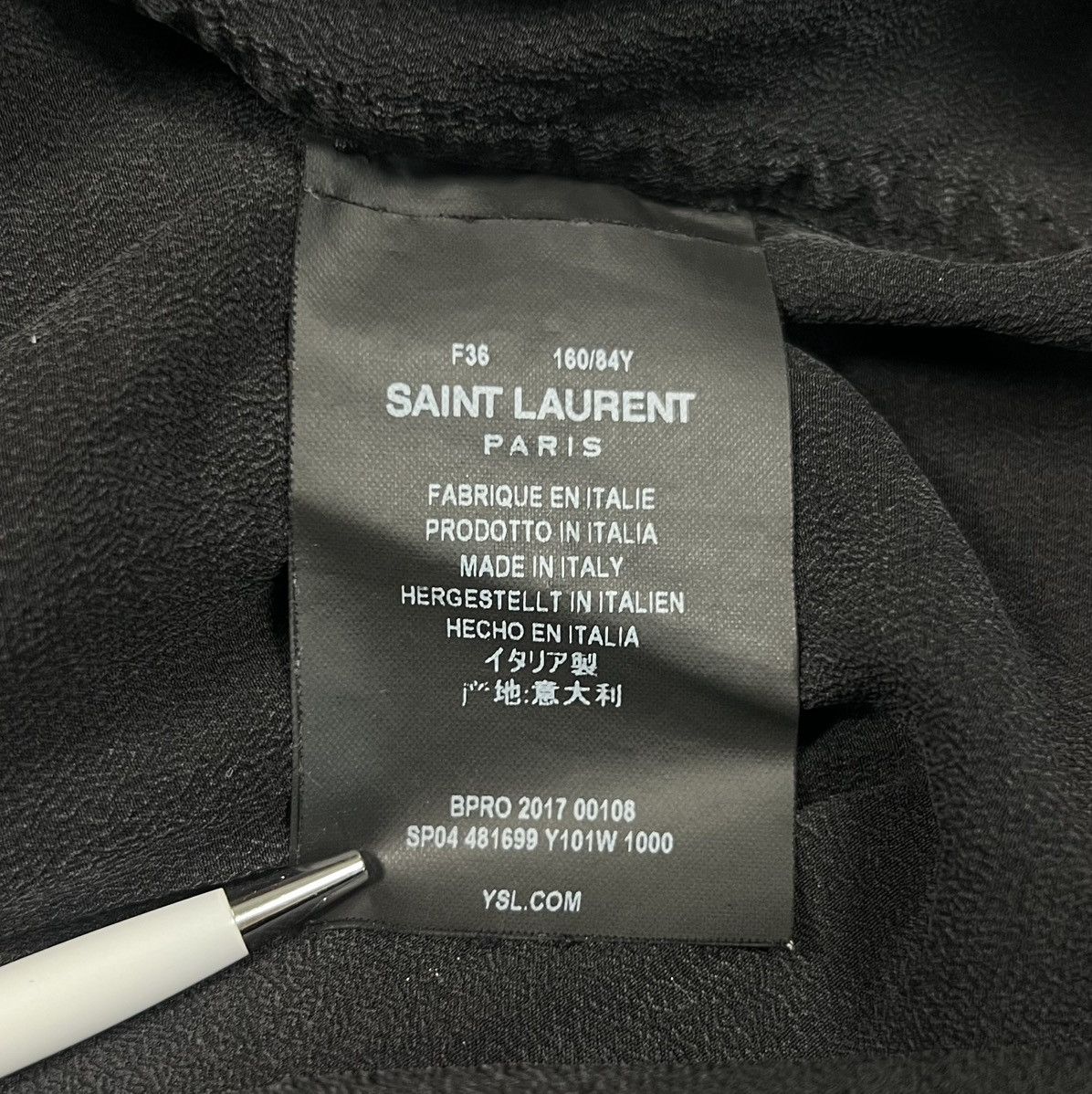 Saint Laurent Paris |[ FW17 Saint Laurent Crepe Silk Button Up Shirt ]| Size US S / EU 44-46 / 1 - 10 Thumbnail