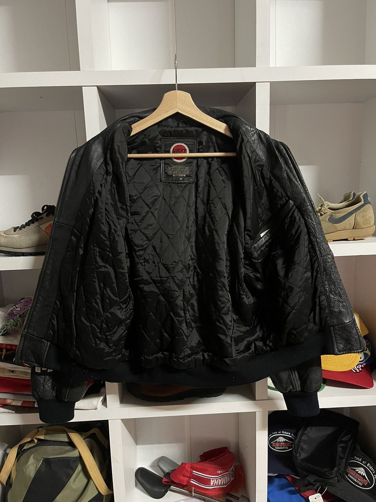 Vintage Vtg Lucky Strike Big Logo Leather Jacket Size US S / EU 44-46 / 1 - 11 Thumbnail