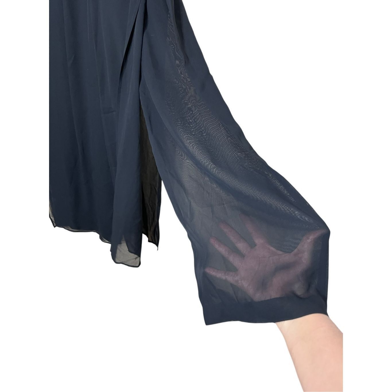 Other Vintage 80s 90s Cache Black Chiffon Overlay Wide Leg High Wa Size 26" / US 2 / IT 38 - 9 Thumbnail