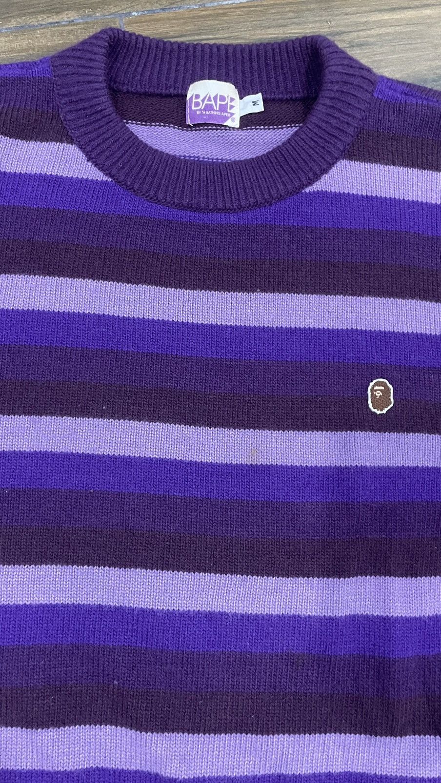 Bape BAPE Striped Knitwear Sweatshirt vtg style Size US M / EU 48-50 / 2 - 3 Thumbnail
