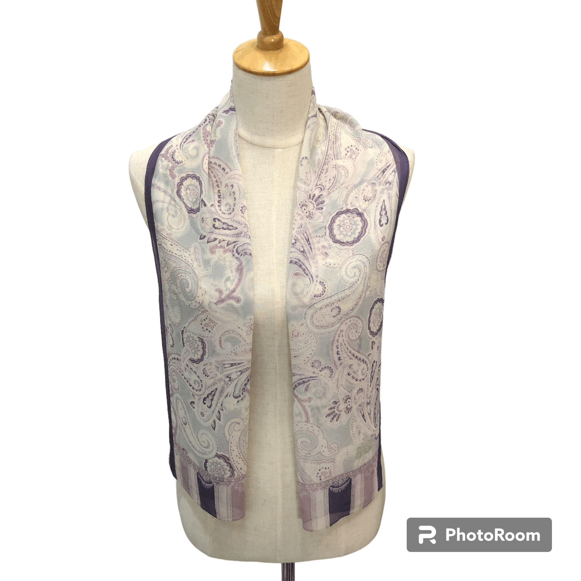 Vintage Basile Paisley Silk Stole Silk Scarf M1382 Size ONE SIZE - 1 Thumbnail