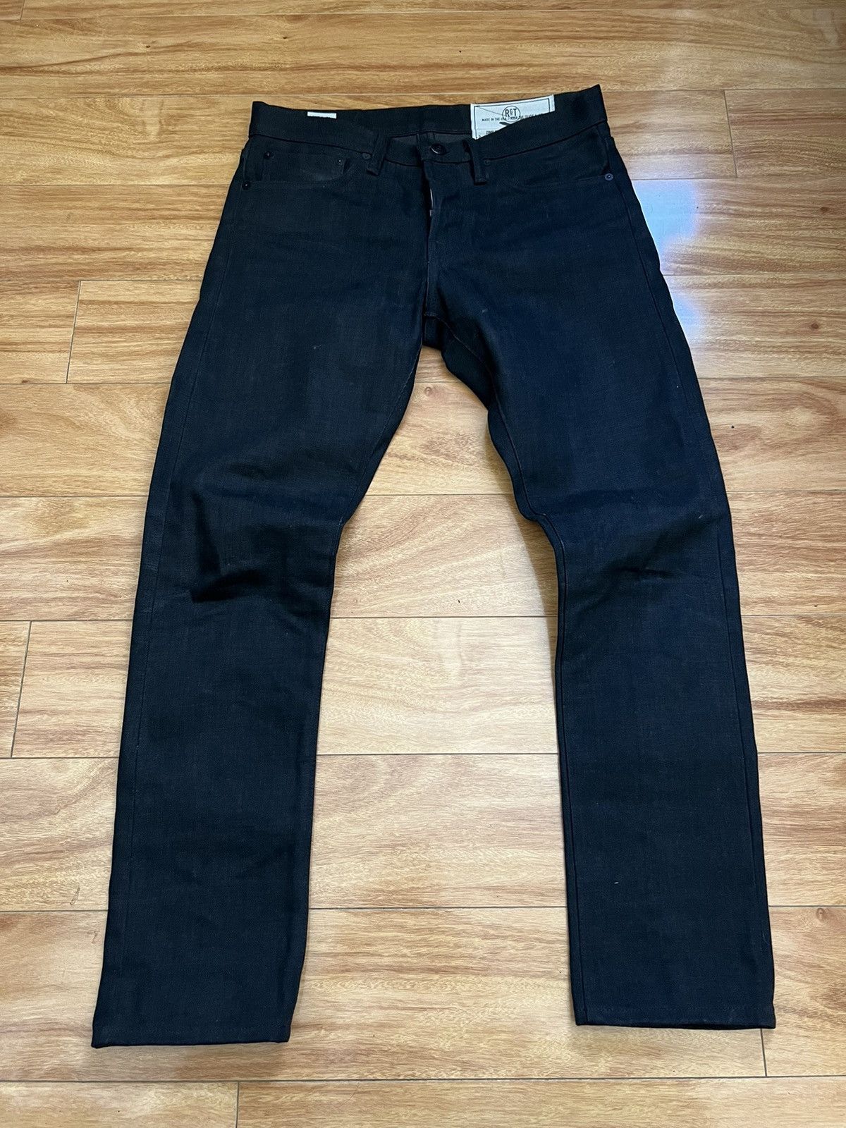 image of Rogue Territory "stealth" 15Oz Black Raw Selvedge Denim, Men's (Size 28)