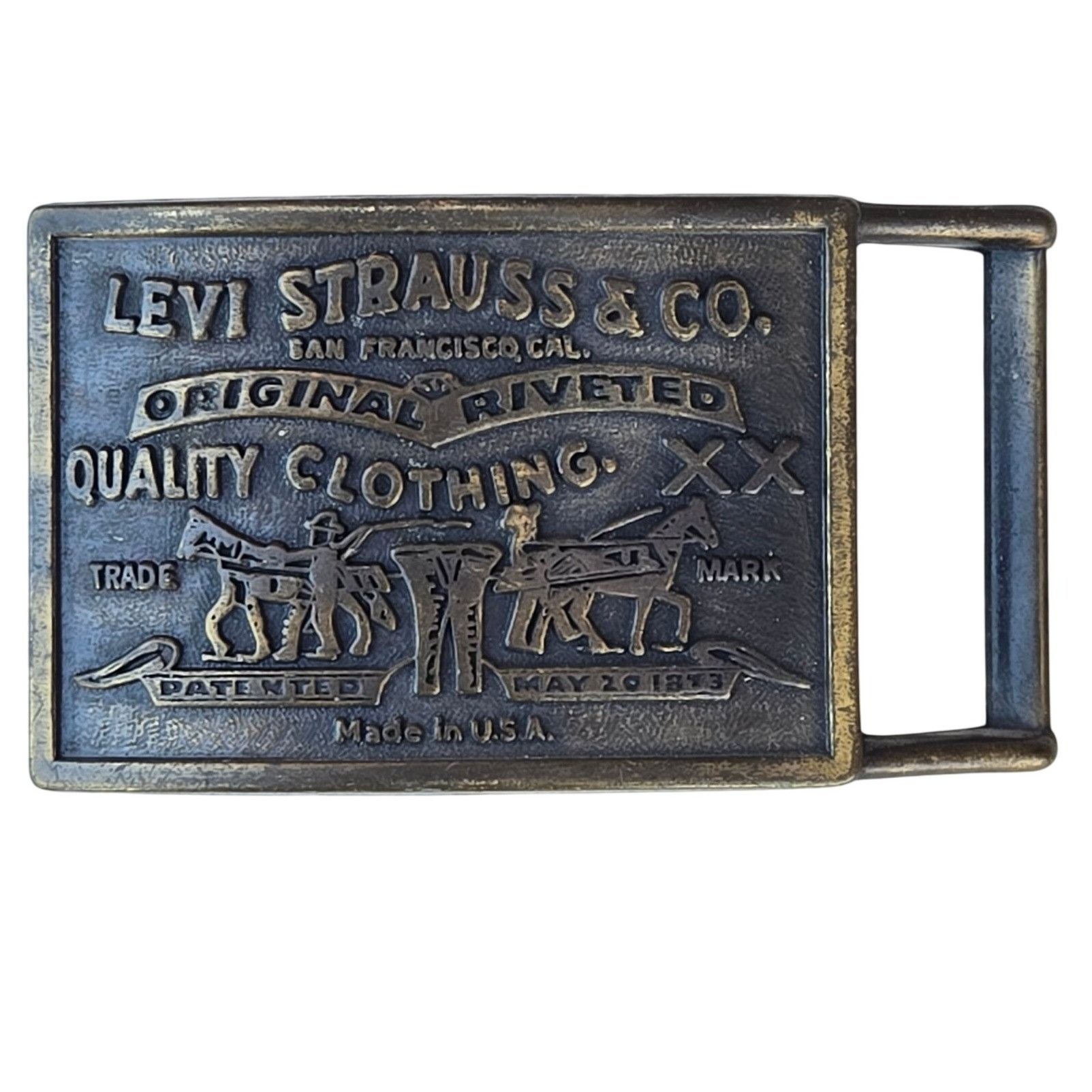 Other Levi Jeans Belt Buckle Two Horse Levis Strauss Brand Vintage Size ONE SIZE - 1 Thumbnail