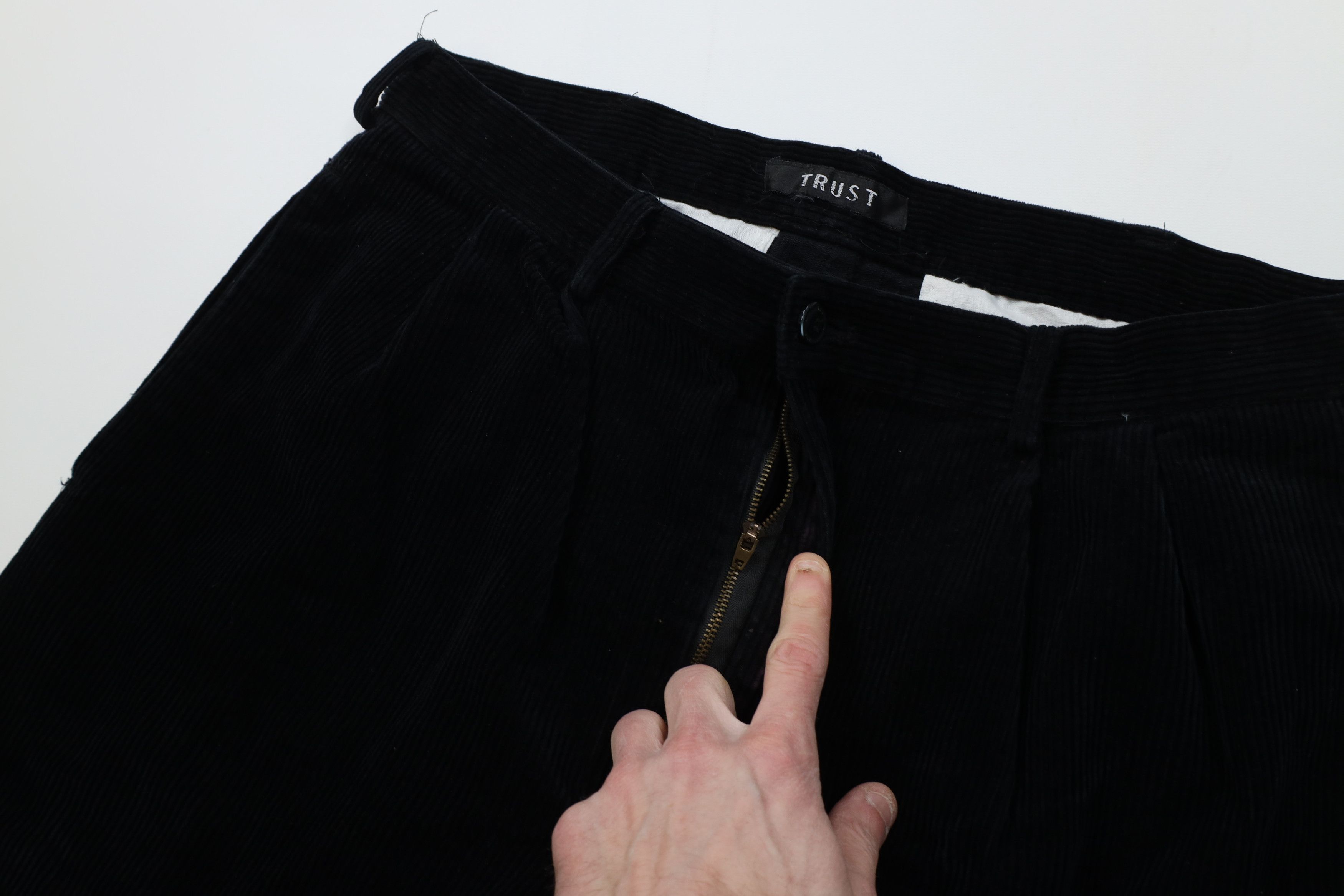 Vintage Vintage 90s Streetwear Wide Leg Corduroy Chino Pants Black Size US 36 / EU 52 - 7 Thumbnail