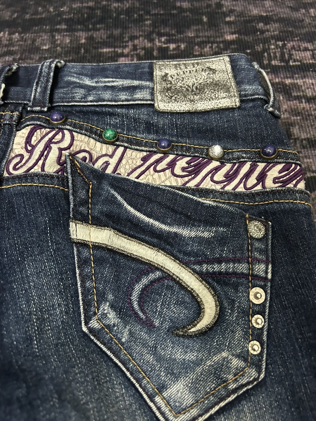 Tornado Mart Redpepper Japan Snake Pocket Washed Flare Jeans Size US 27 - 11 Thumbnail