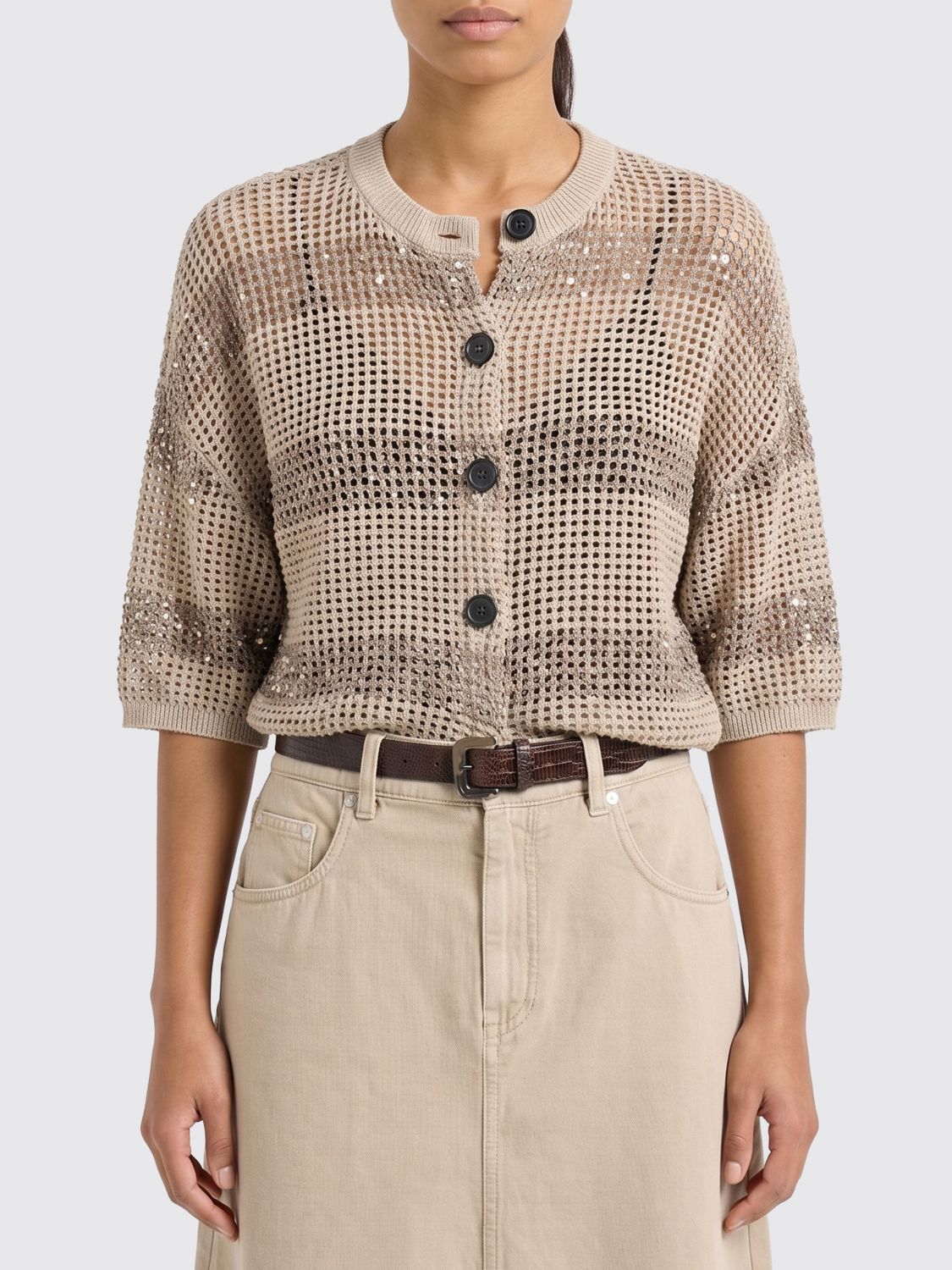 Brunello Cucinelli Brunello Cucinelli Sweater Woman Gold Size XL / US 12-14 / IT 48-50 - 1 Thumbnail