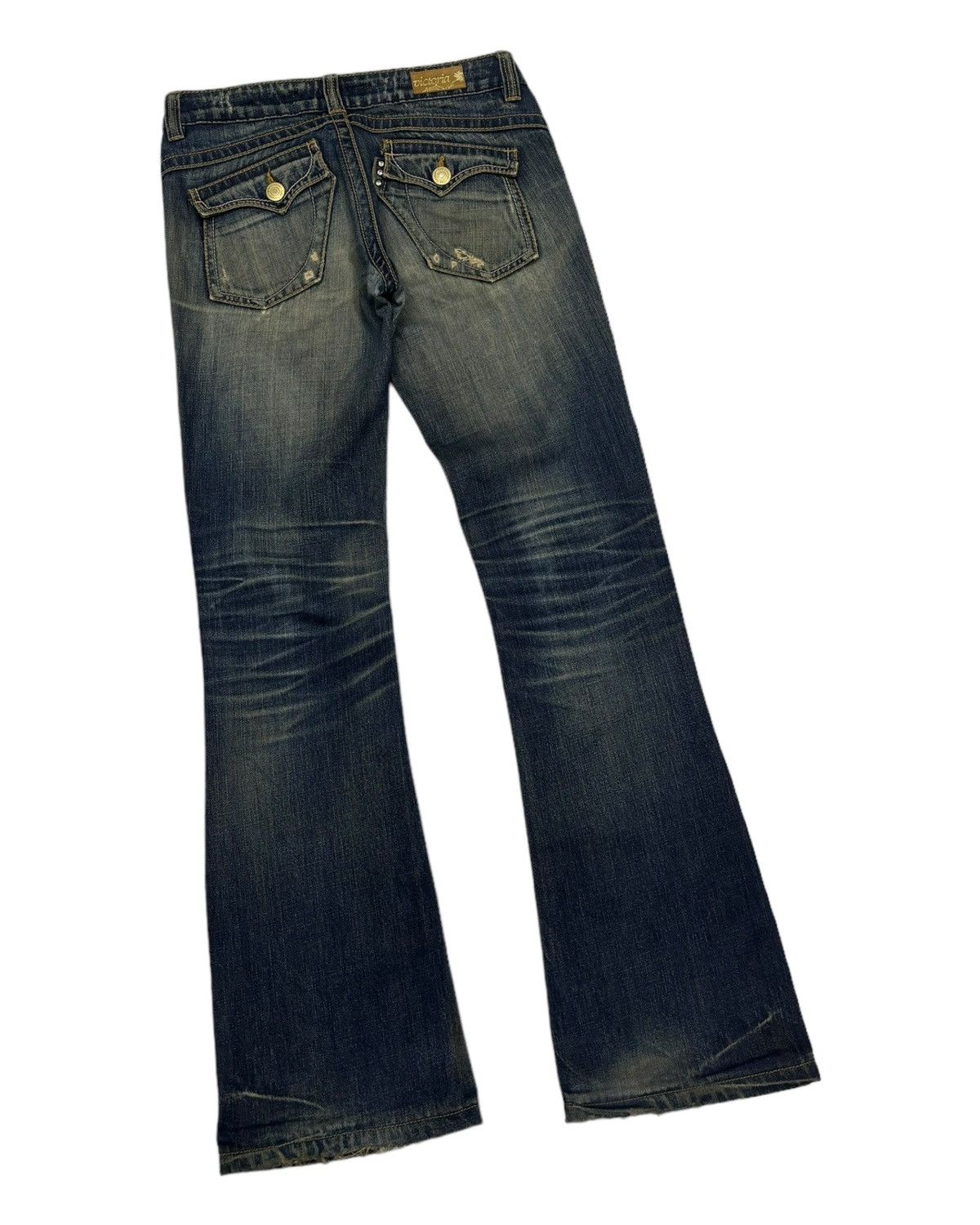 If Six Was Nine FLARE JEANS RUSTY LEE COOPER BOOTCUT DENIM JEANS Size 28" / US 6 / IT 42 - 4 Thumbnail