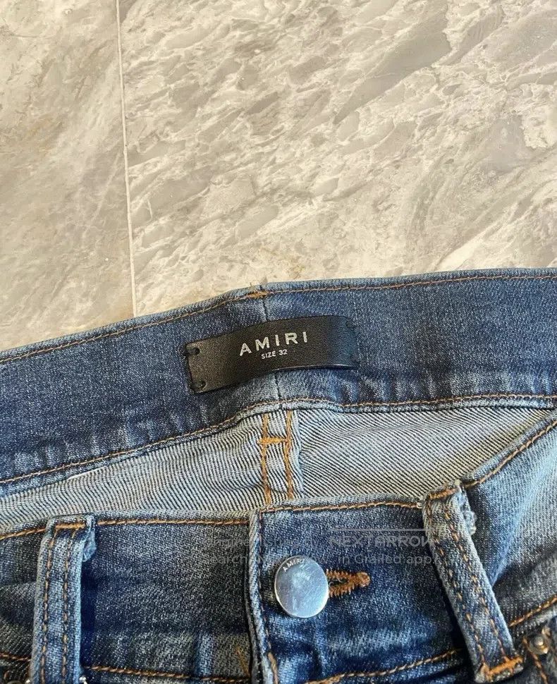 Amiri Amiri Classic Patchwork Leather Denim Jeans, Size 32 Size US 32 / EU 48 - 2 Thumbnail