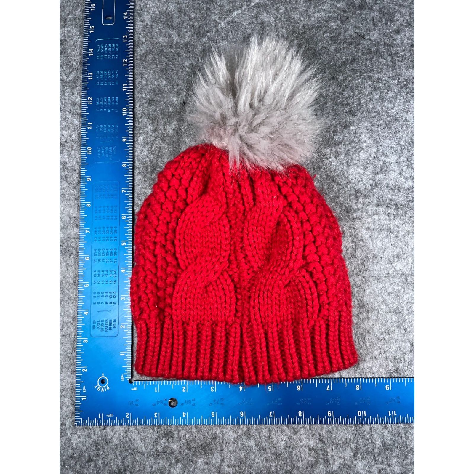 Vintage Gertex Beanie Toque Adult One Size Red Cable Knit Snowflake 100% Acrylic Pom Hat/Cap Women Beanie Winter Mens Girls Boys Size ONE SIZE - 5 Thumbnail