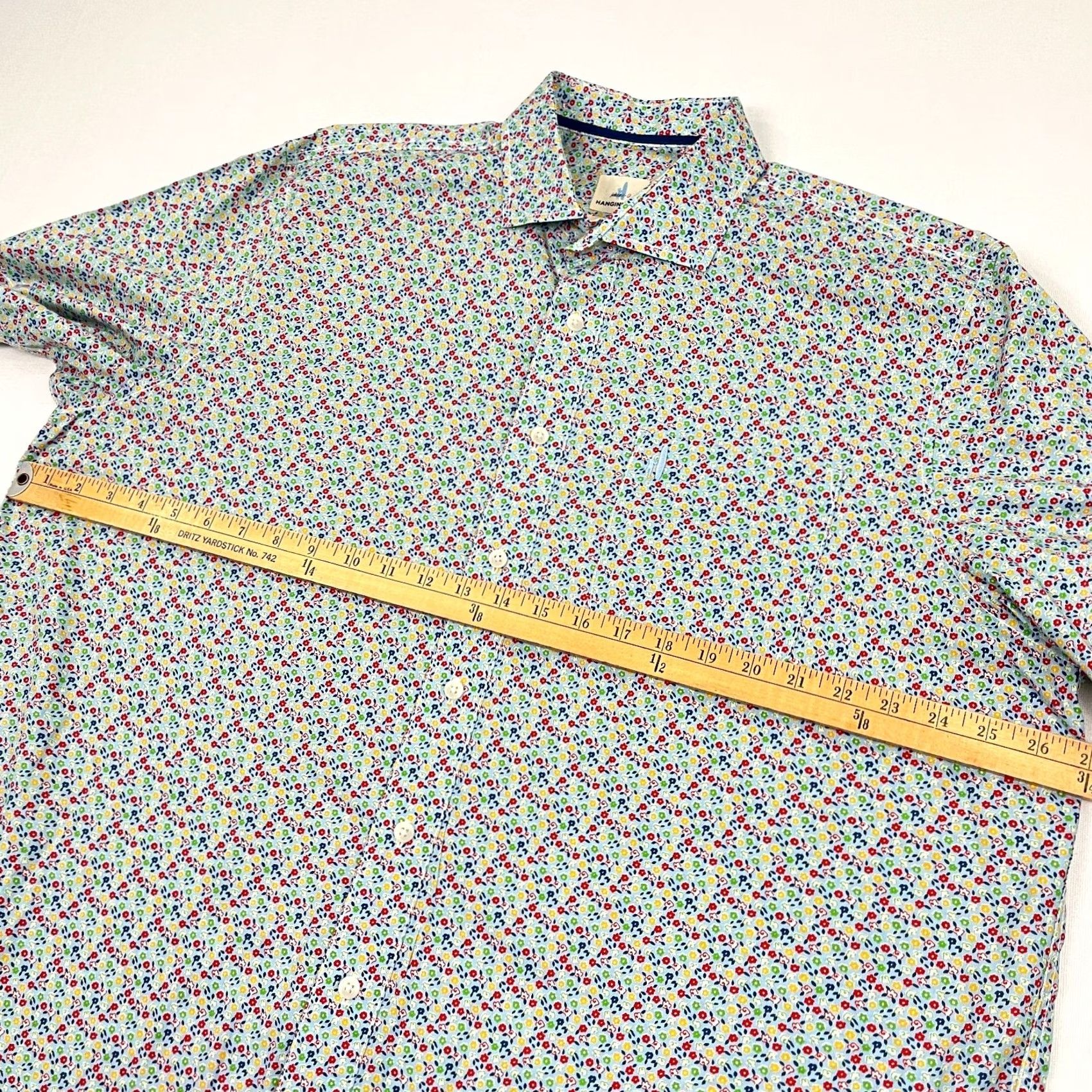 johnnie-O VINTAGE Johnnie O Hangin' Out Shirt Mens 2XL Blue Micro Floral Hawaiian Button Up Preppy Size US XXL / EU 58 / 5 - 6 Thumbnail