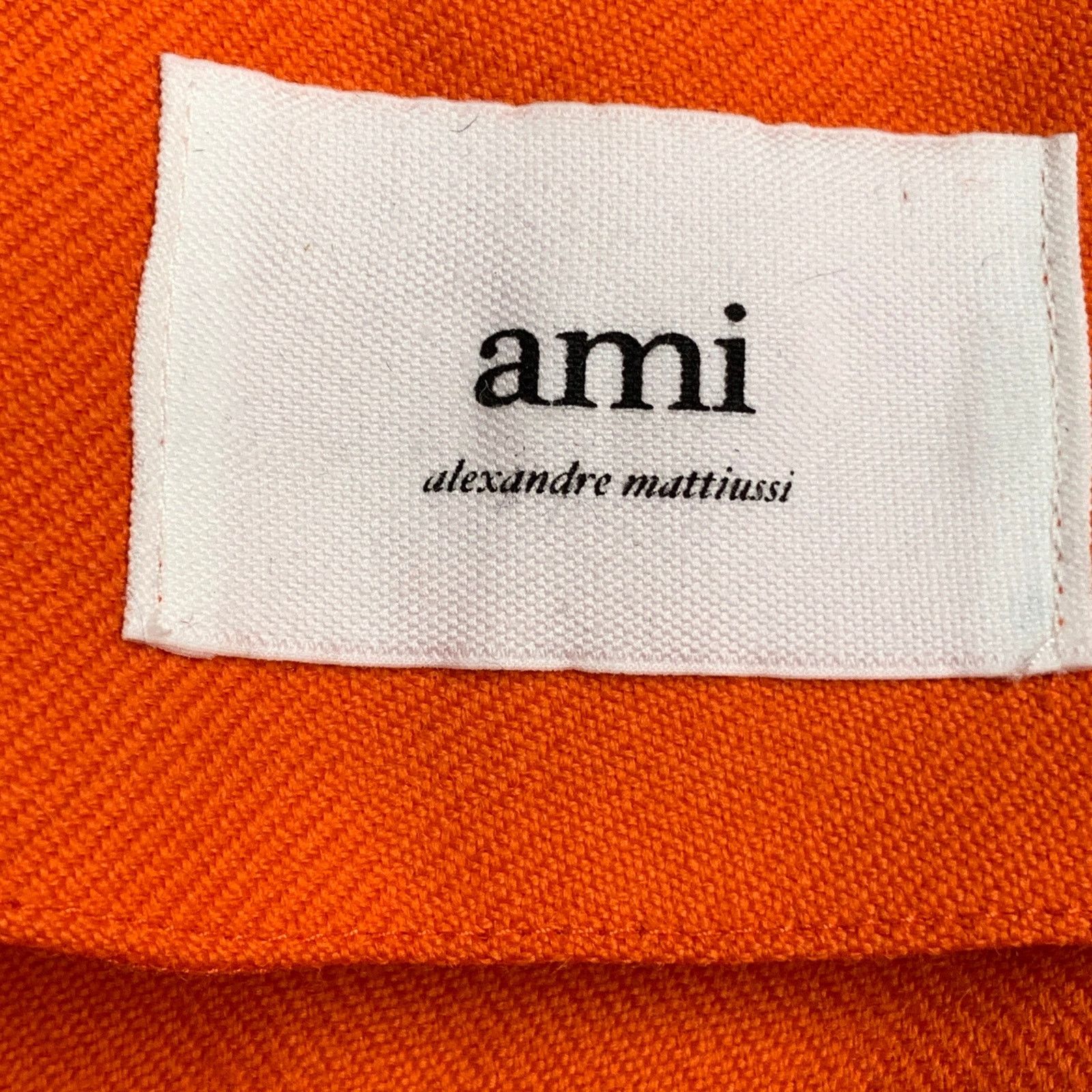 AMI Size S Orange Wool Twill Belted Wrap Mini Skirt Size 28" / US 6 / IT 42 - 6 Thumbnail