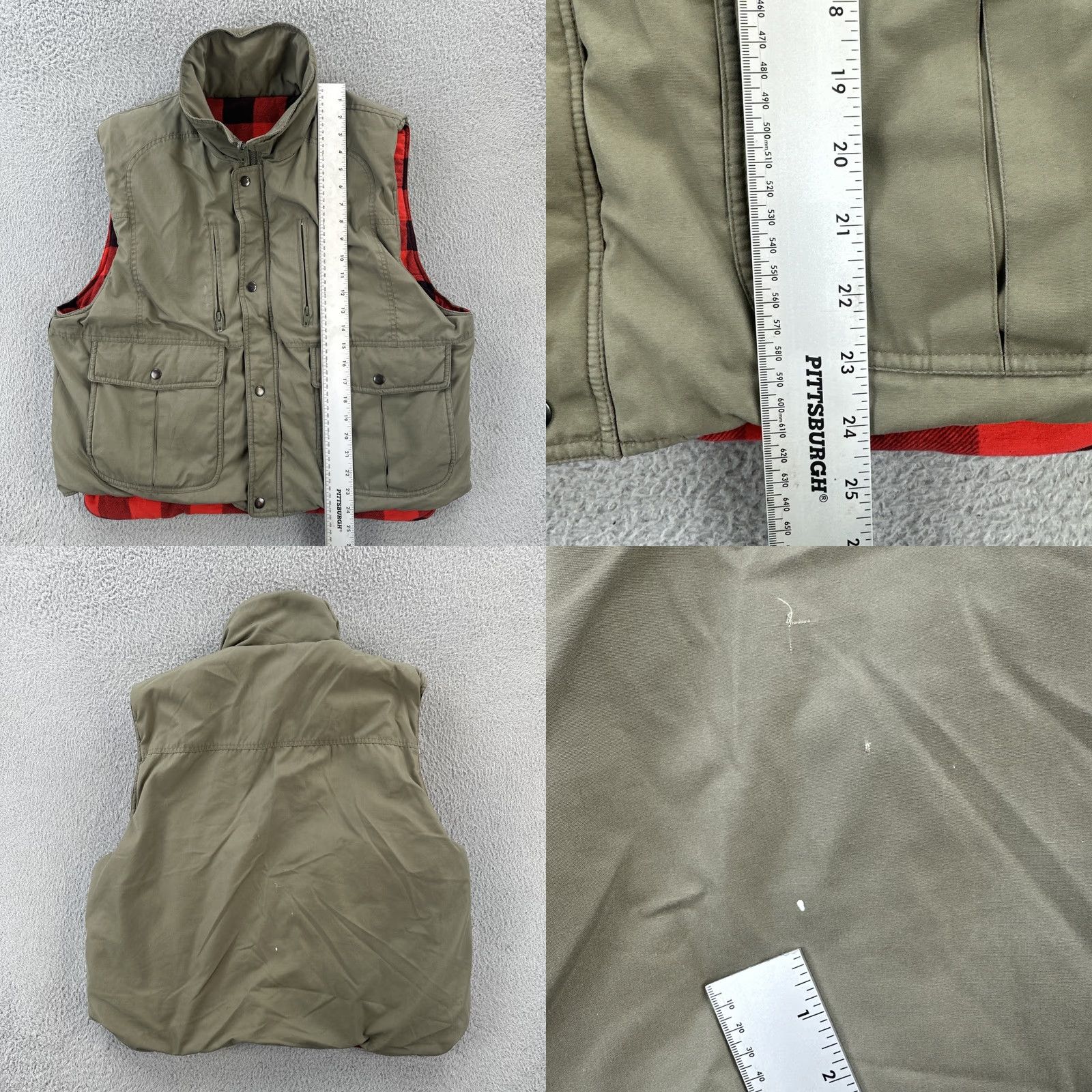 Vintage VINTAGE Reversible Vest Men’s Size Large Khaki Brown & Red Flannel Lined EUC Vest Men L Red Flannel Reversible Puffer Jacket Style Casual Brown Size US L / EU 52-54 / 3 - 8 Thumbnail