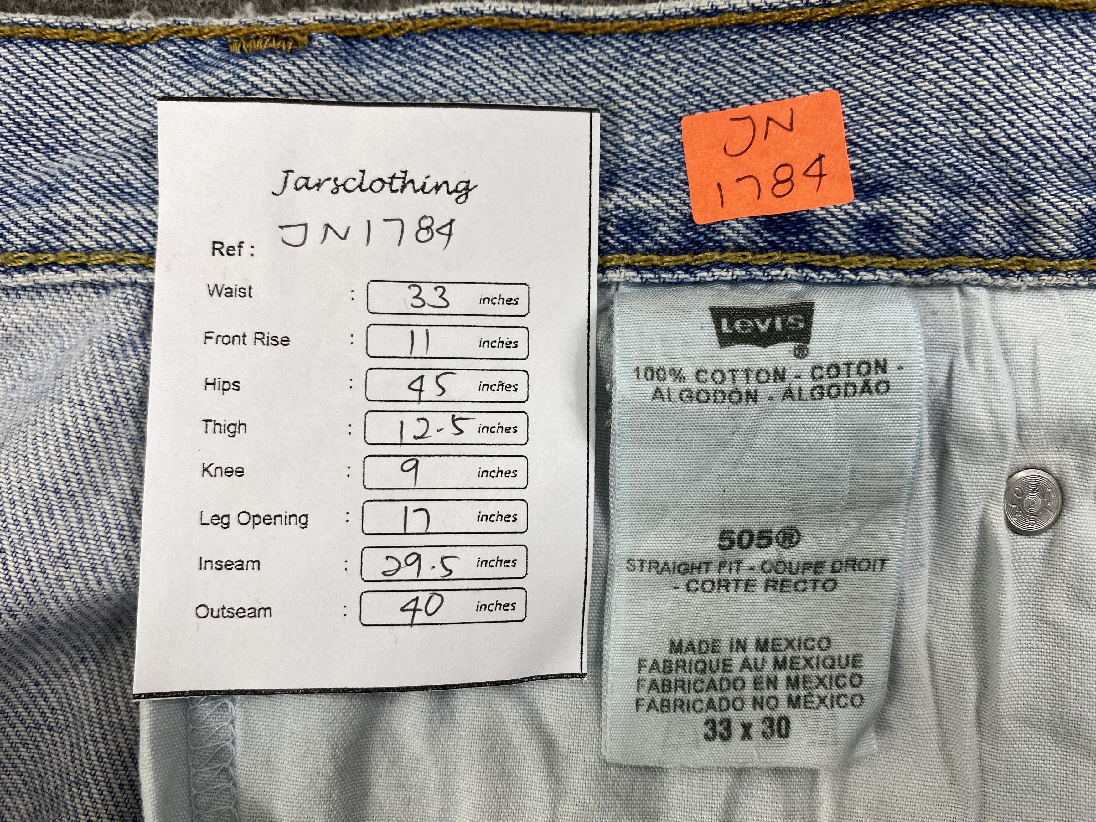 Levi's Light Blue Wash Vintage Levi's 505 33x29.5 Denim -JN1784 Size US 33 - 8 Thumbnail