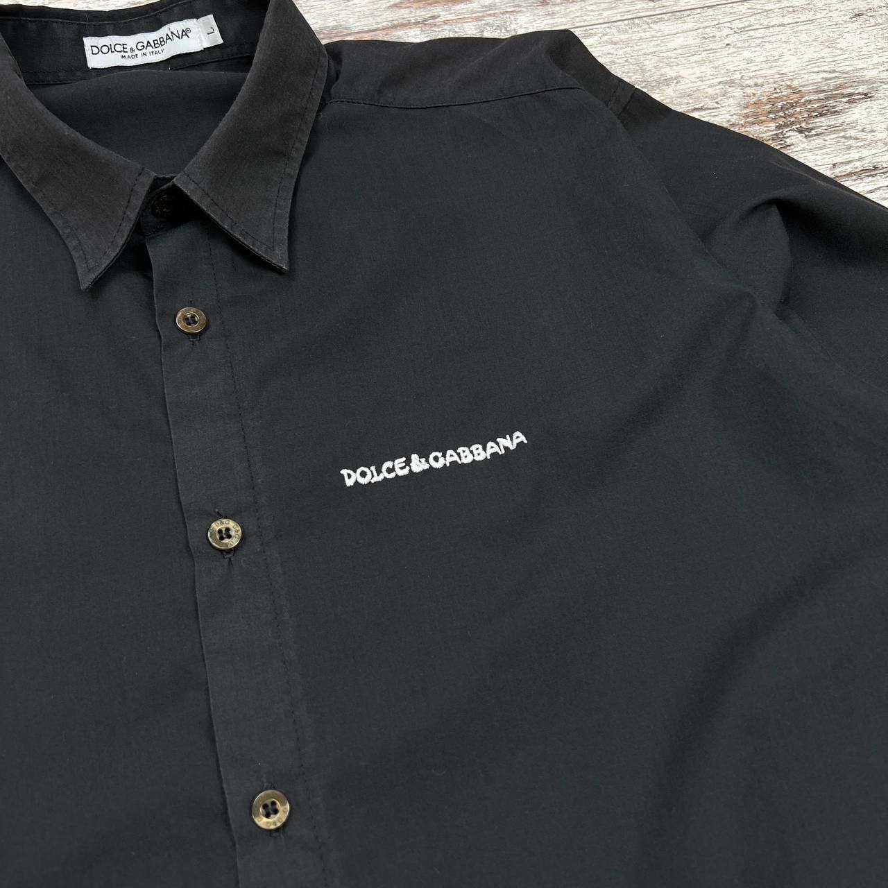 Dolce & Gabbana D&G Men's Black Long Sleeve Shirt Embroidered Logo Size US L / EU 52-54 / 3 - 5 Thumbnail