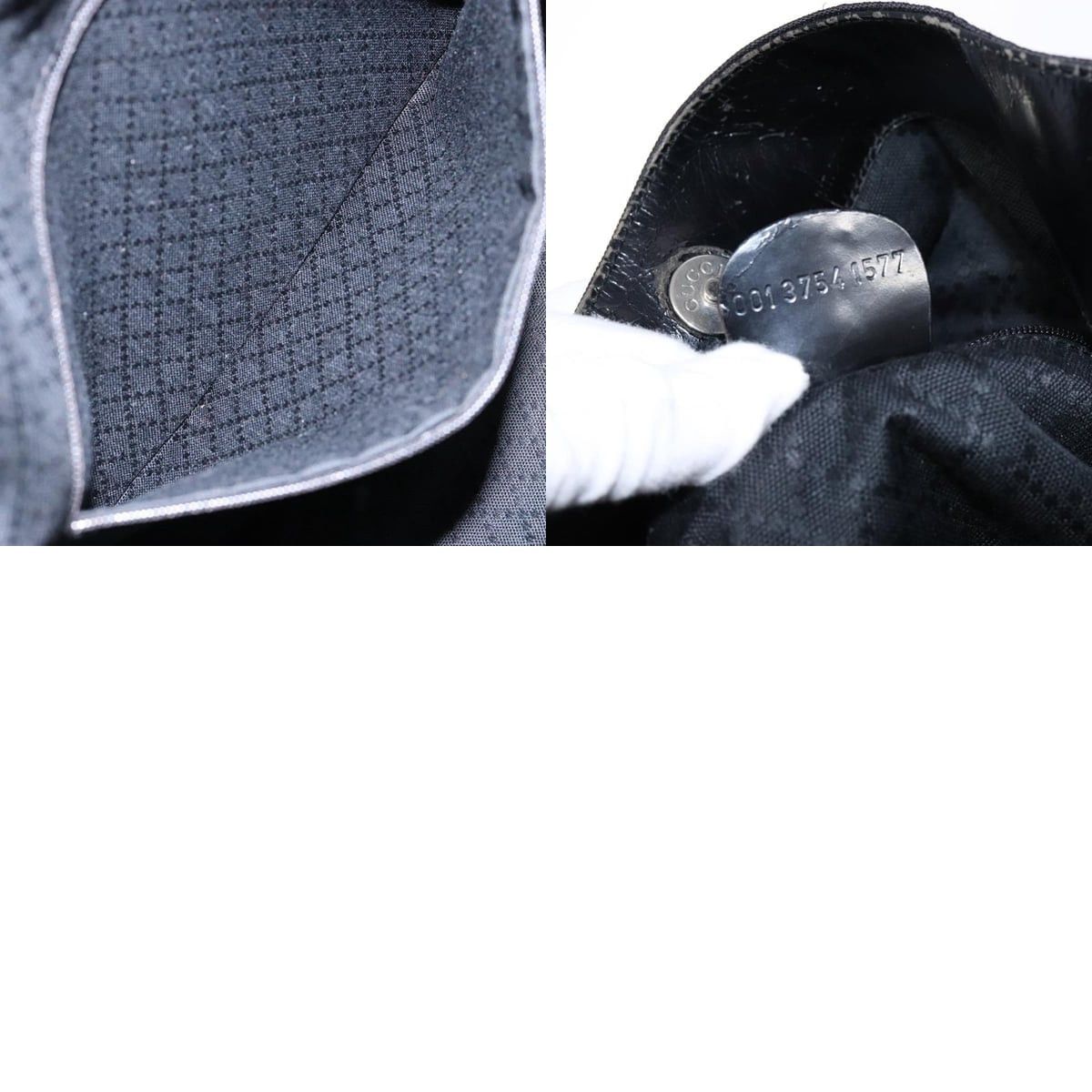 Gucci GUCCI Bamboo Hand Bag Nylon Black Silver 001 3754 001 3754 Size ONE SIZE - 12 Thumbnail