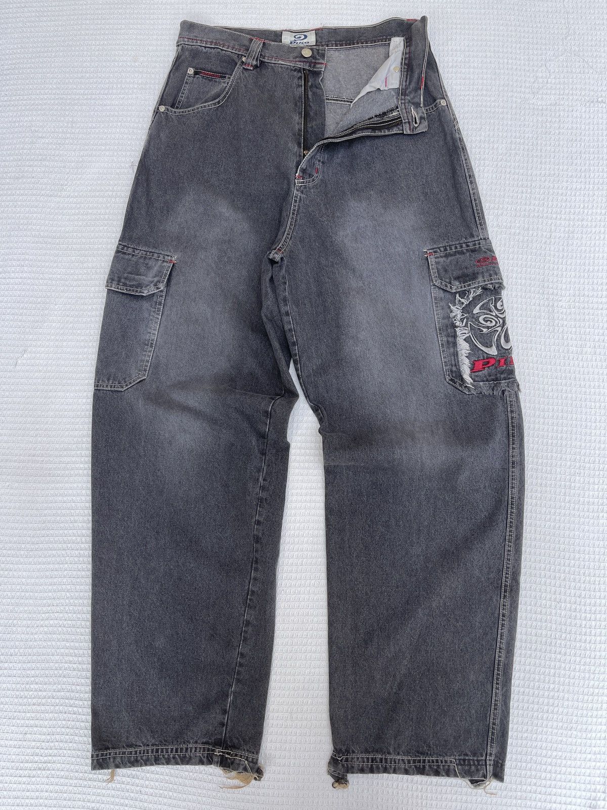 JNCO Last Drop🔥Rare🔥Vintage Piko Hawaiian Cargo Baggy Jeans Size US 32 / EU 48 - 2 Thumbnail