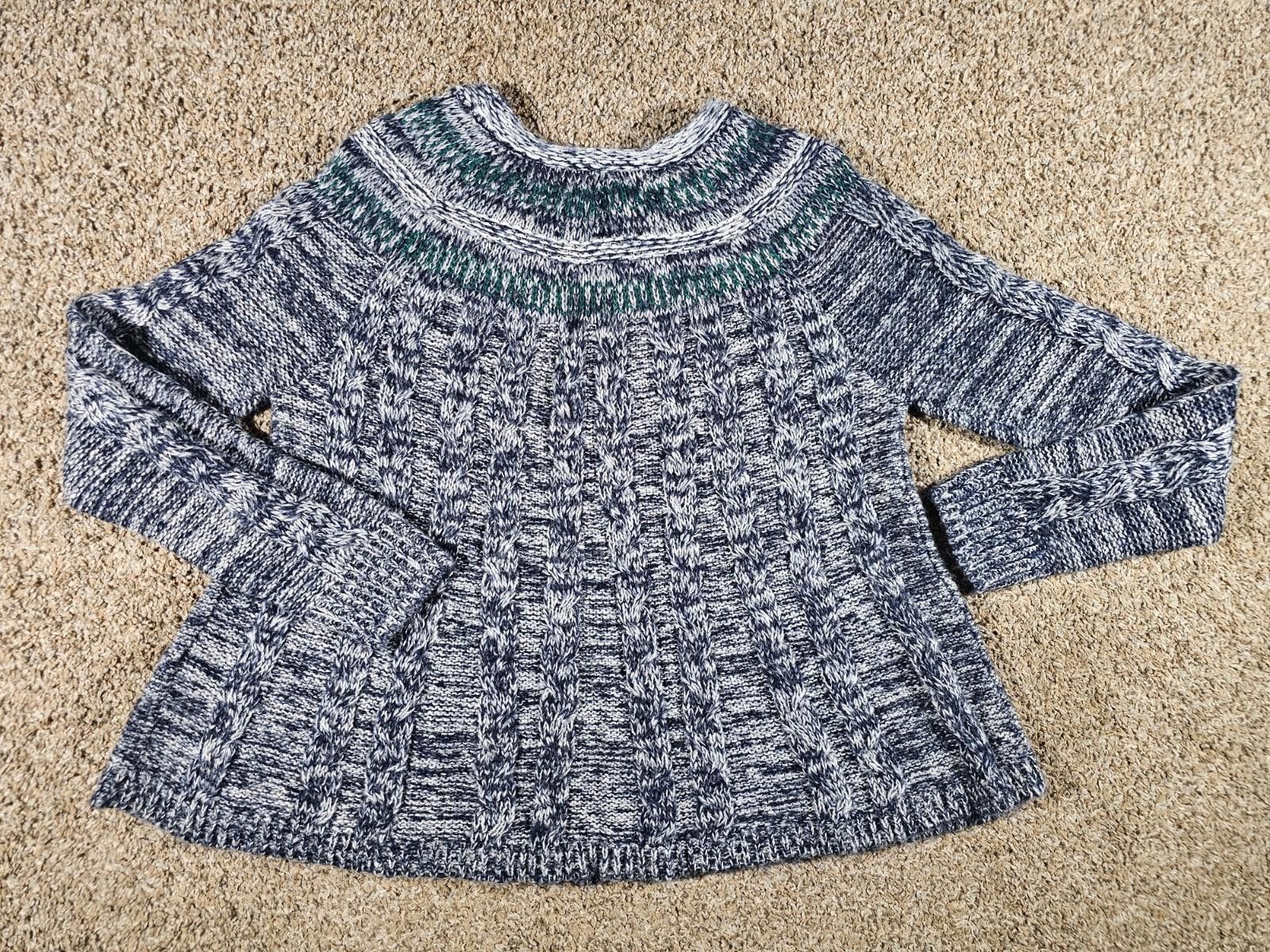 Hollister Hollister L Blue Cable Knit Sweater Size L / US 10 / IT 46 - 7 Thumbnail