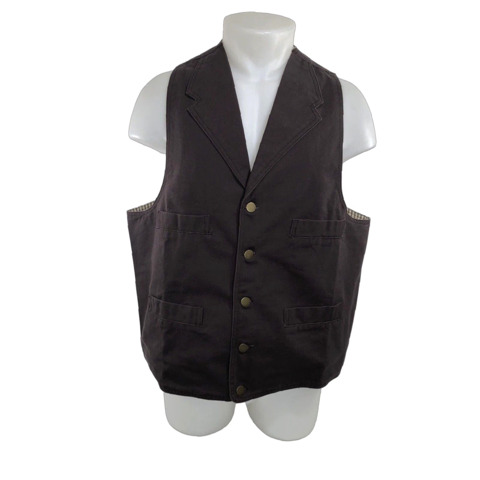 Scully SCULLY Mens XL Canvas Western Frontier Vest Men Brown Western Style EXCELLENT Vest Size US XL / EU 56 / 4 - 1 Thumbnail