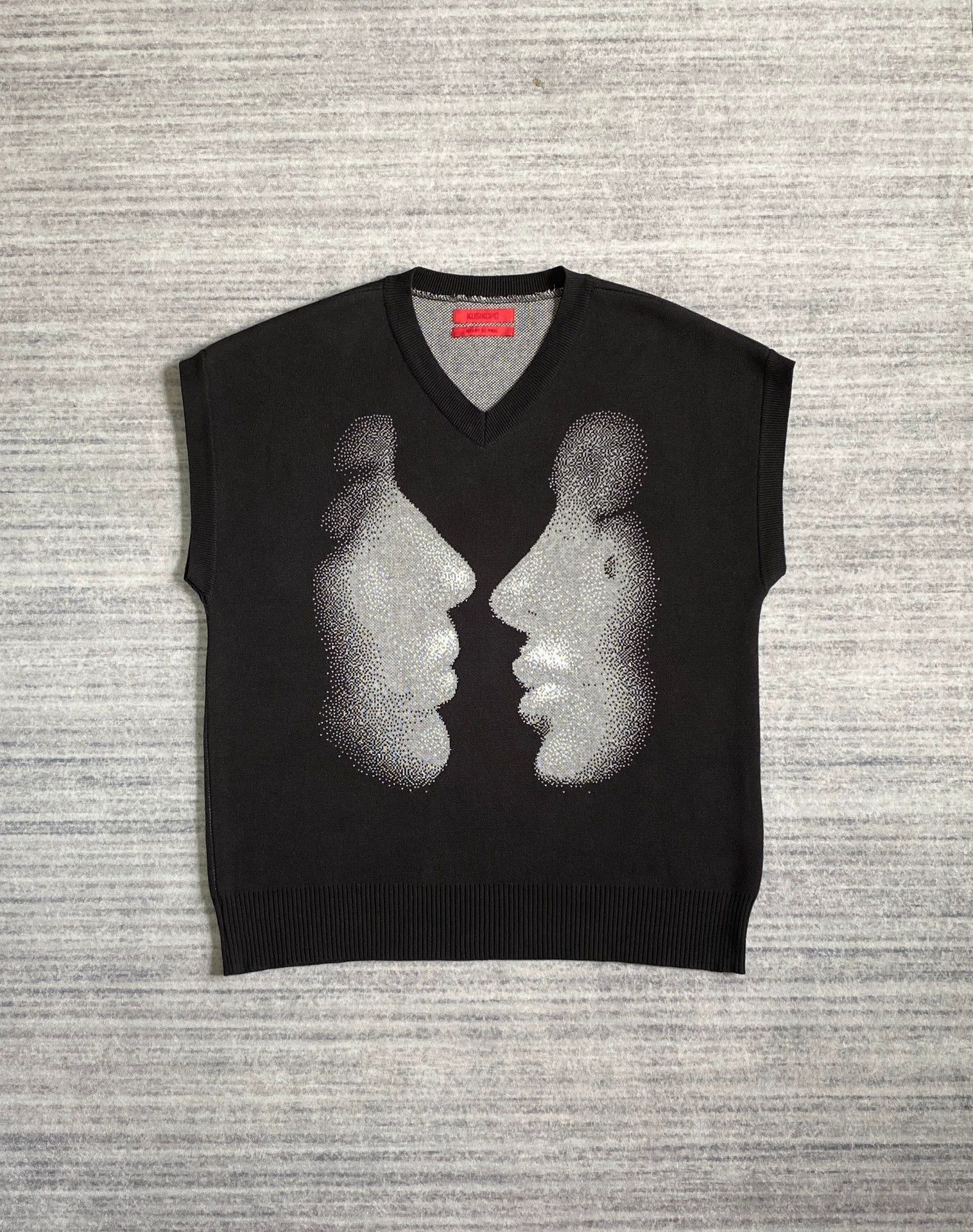 Kusikohc Kusikohc Face Knit Vest M Size US M / EU 48-50 / 2 - 1 Thumbnail