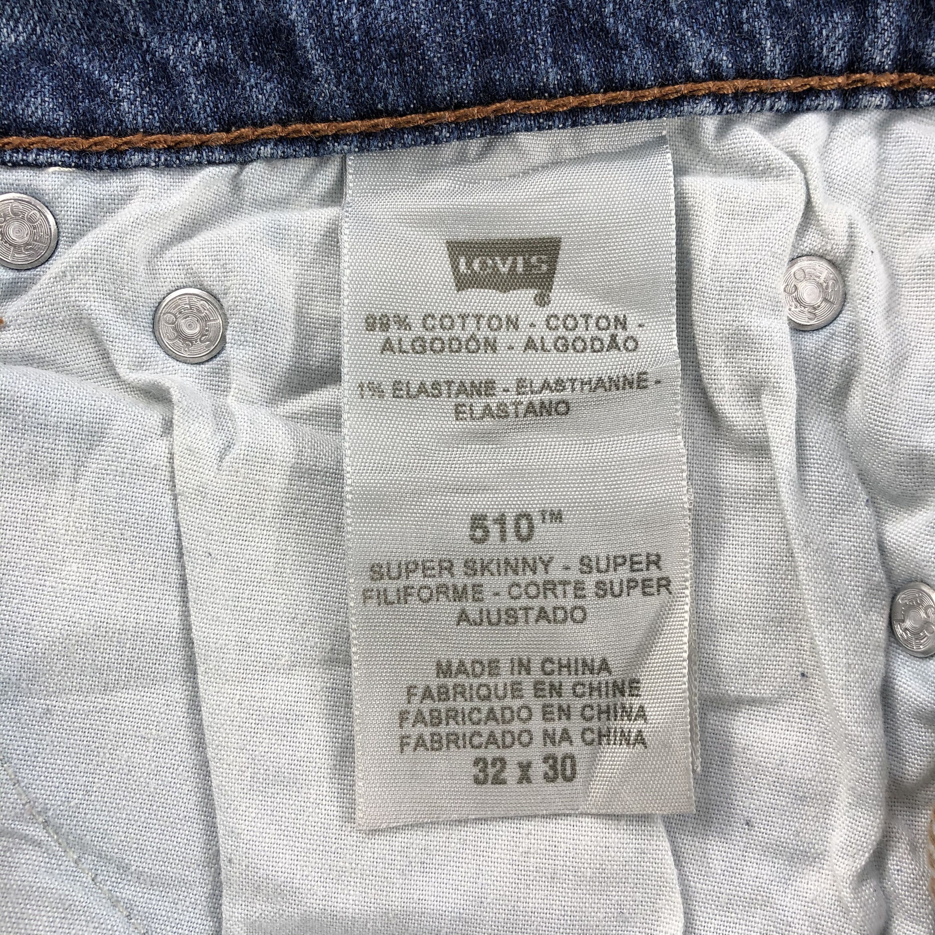 Levi's Distressed Vintage Levis 510 Jeans Skinny Denim-J1072 Size US 31 - 10 Thumbnail