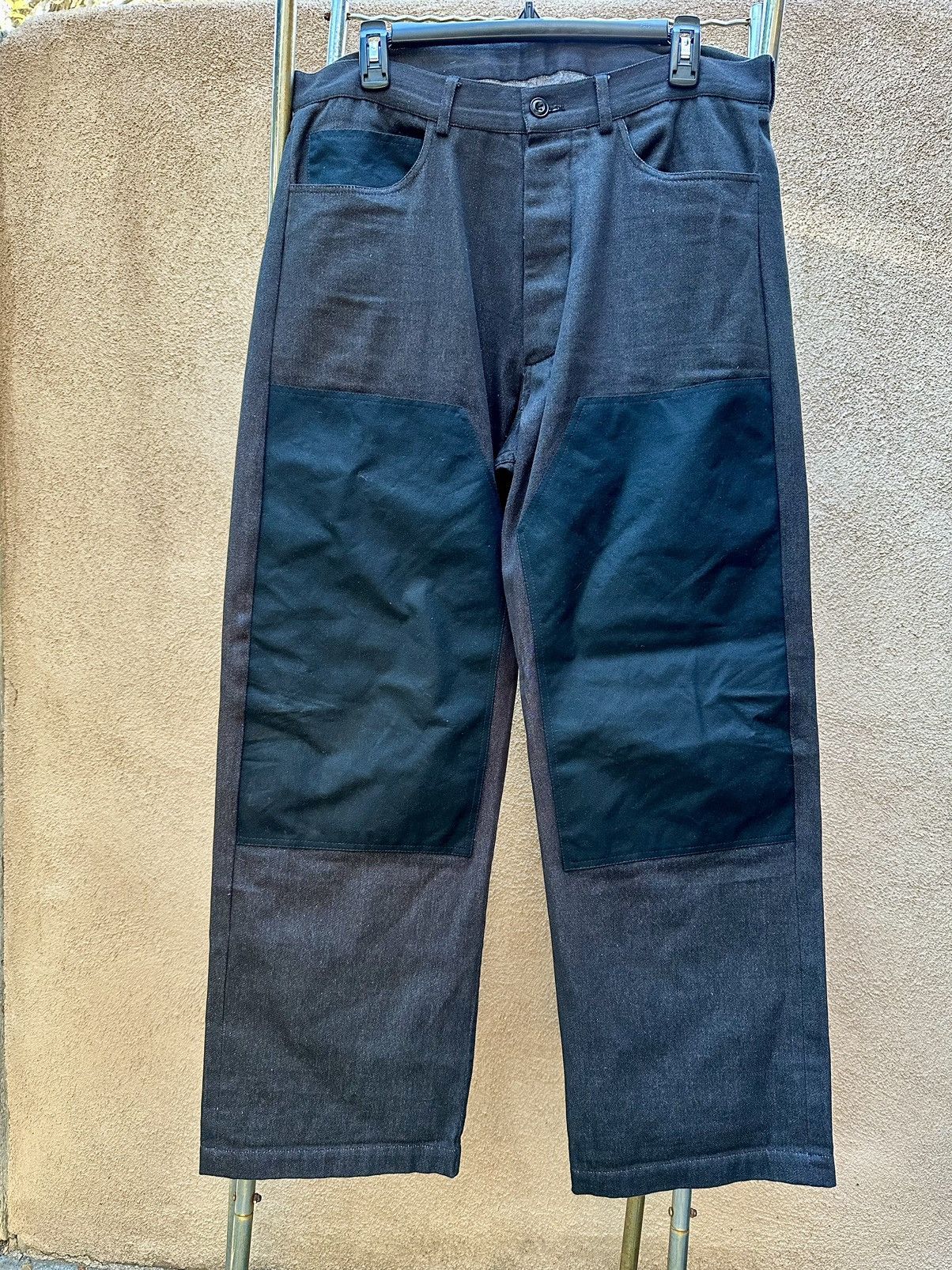 image of Nicholas Daley Organic Denim Buckleback Trouser in Black, Men's (Size 32)