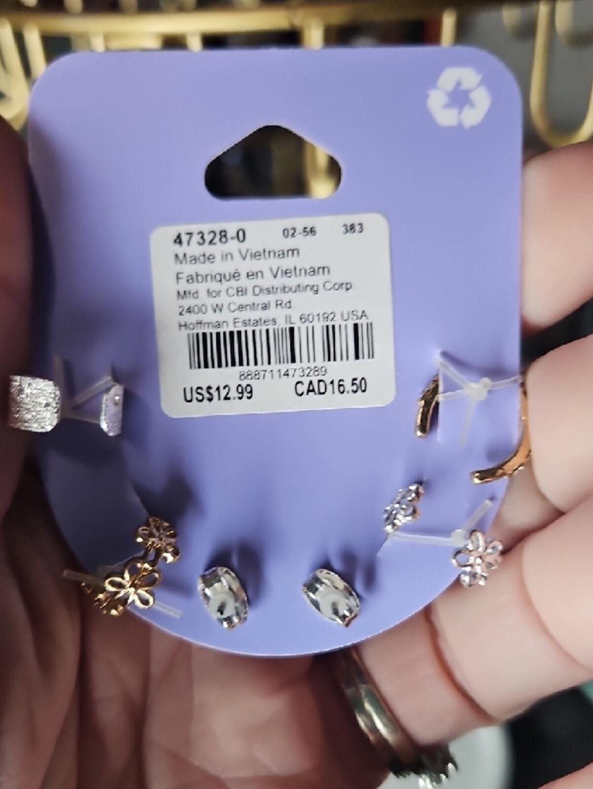 Other Claire's Gold and Navy Stackable Earring Set - 2 sets Size ONE SIZE - 6 Thumbnail