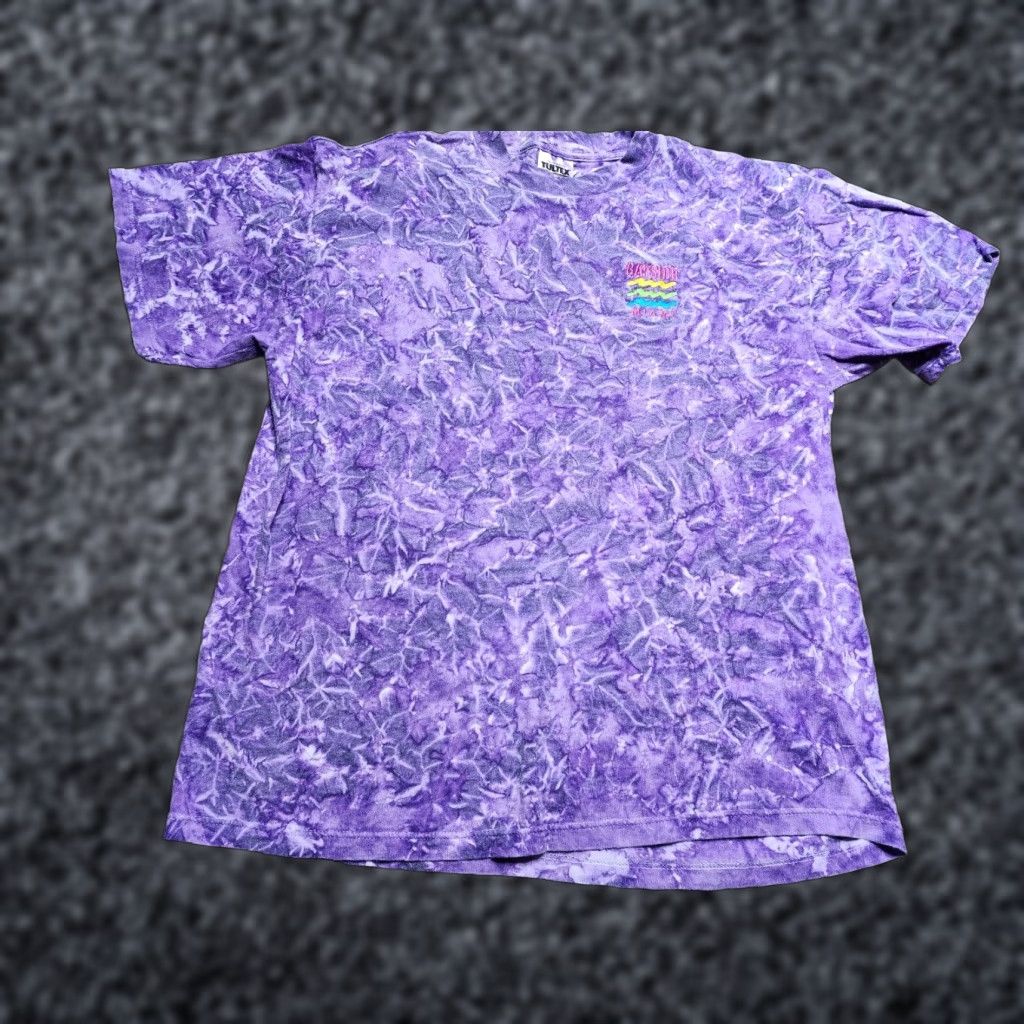 Tultex VINTAGE Tultex BAYSIDE MIAMI Tie Dye T-Shirt XL Purple Embroidered 90s Beach Mens Size US XL / EU 56 / 4 - 1 Thumbnail