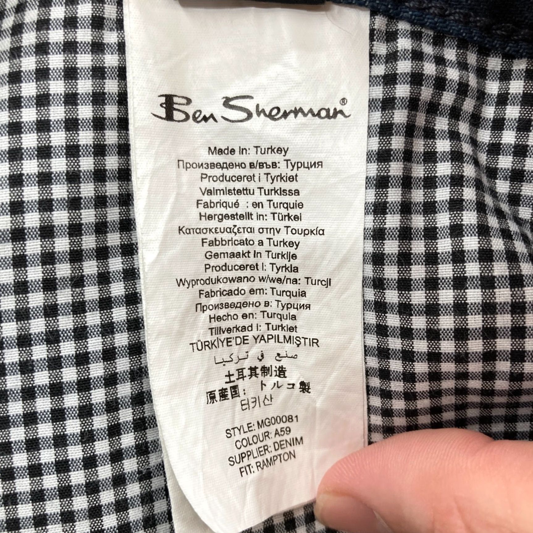 Ben Sherman Ben Sherman Brighton 63 Jeans Mens 32x32 Rampton Slim Straight Blue Denim Waxed Shirt Size US 32 / EU 48 - 7 Thumbnail