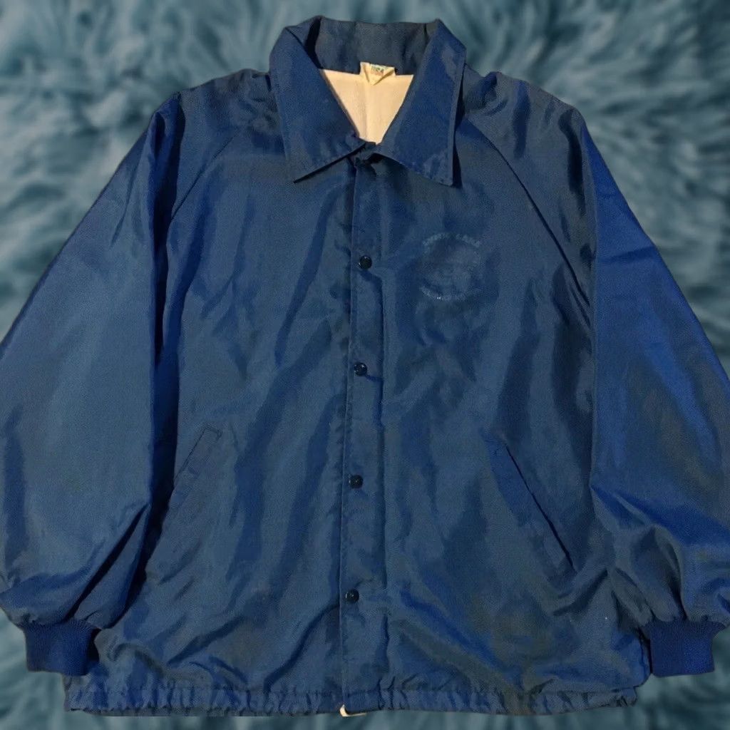 Vintage VINTAGE Prescott Lynx Lake Blue Nylon Windbreaker Jacket XL USA 80s 90s Grunge Punk College Arizona State University Mens Size US XL / EU 56 / 4 - 1 Thumbnail
