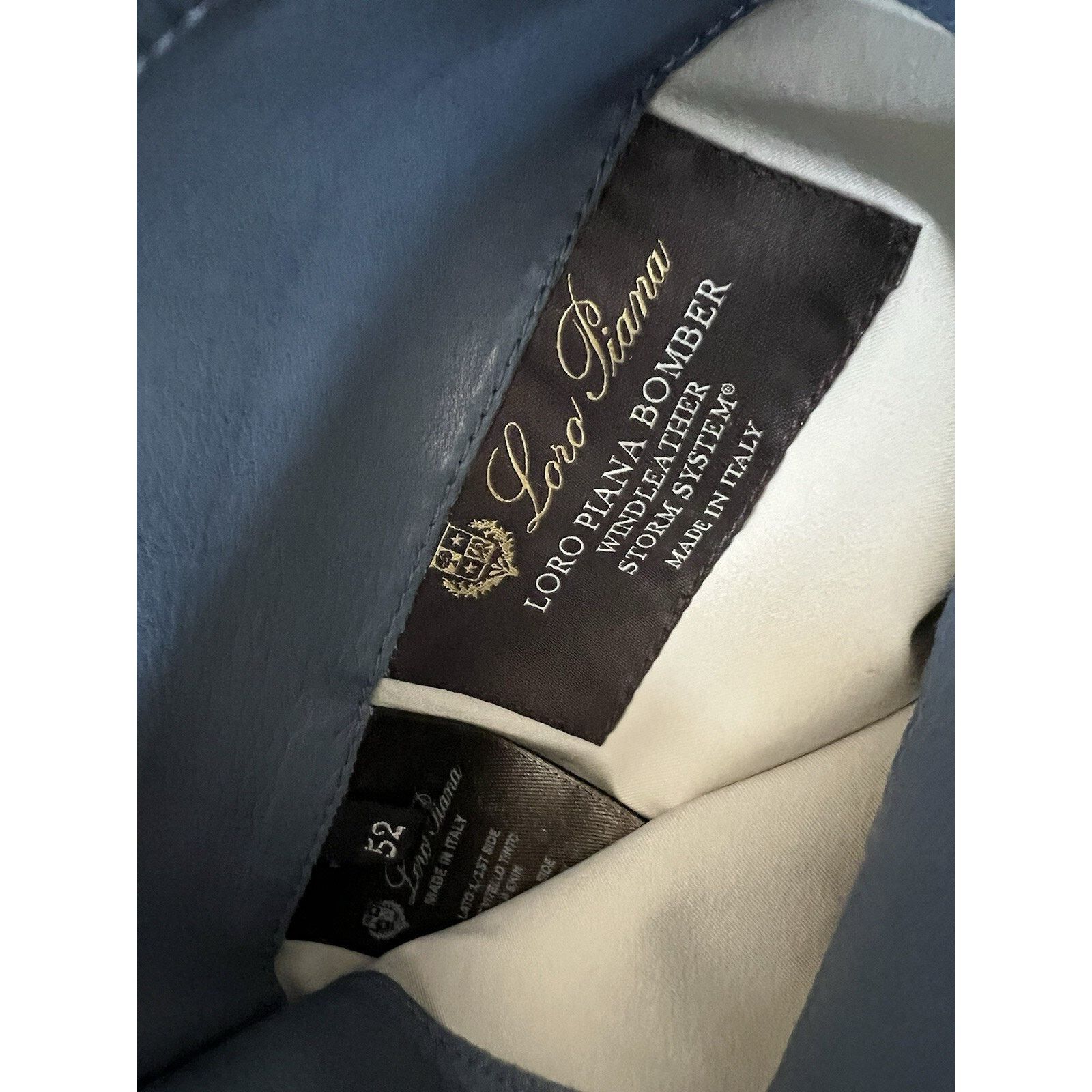 Loro Piana $6,950 Loro Piana Bomber Leather Reversible Blue/Ivory IT52 Size US L / EU 52-54 / 3 - 10 Thumbnail