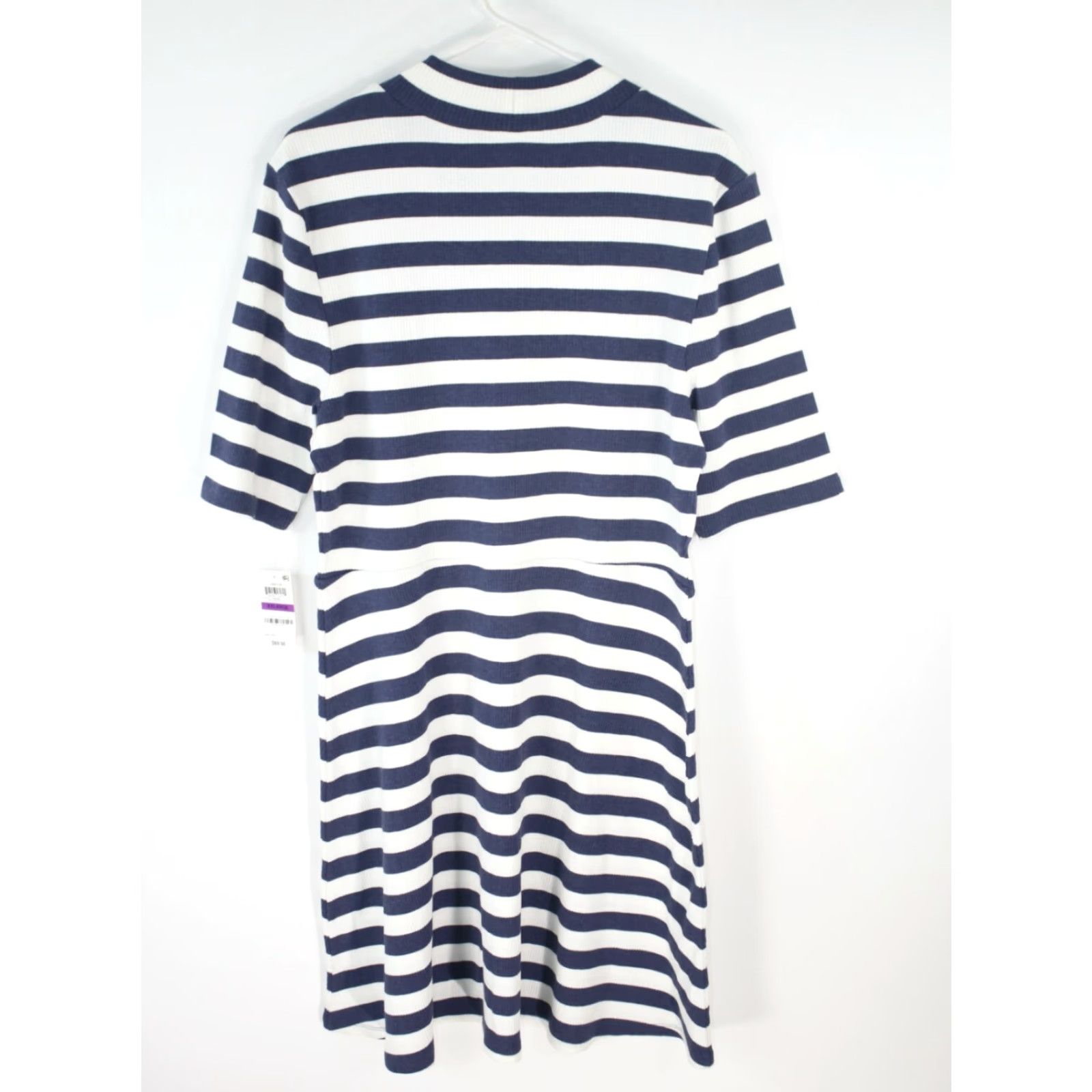 Vintage Maison Jules Dress Womens Short Sleeves Striped Black Casual Mini 2XL NWT Size 40" / US 18 - 2 Thumbnail