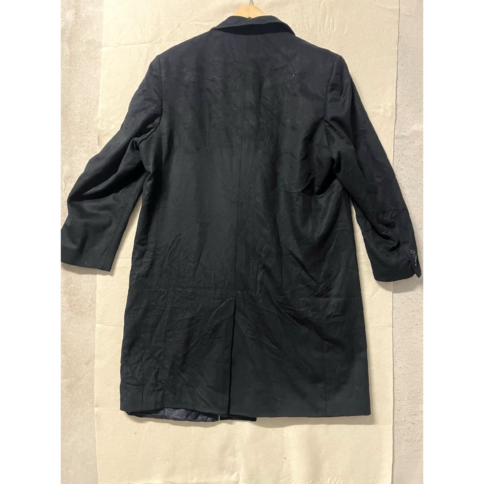 Vintage Lanificio Fedora Coat Black 48T 100% Cashmere Overcoat Big & Tall Mens Long Buttoned 4 Seasons Fall Winter Spring Summer Made in Mexico Size US M / EU 48-50 / 2 - 2 Thumbnail
