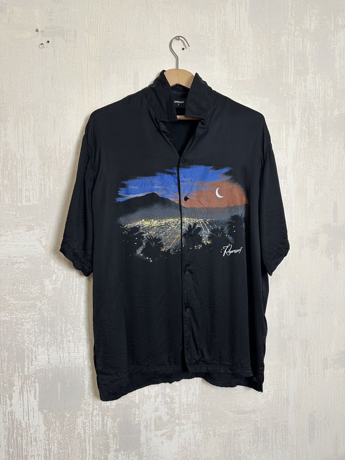 Represent Clo. 🔥 Represent The Hills Printed Satin SS Button Up Shirt Art Size US M / EU 48-50 / 2 - 1 Thumbnail