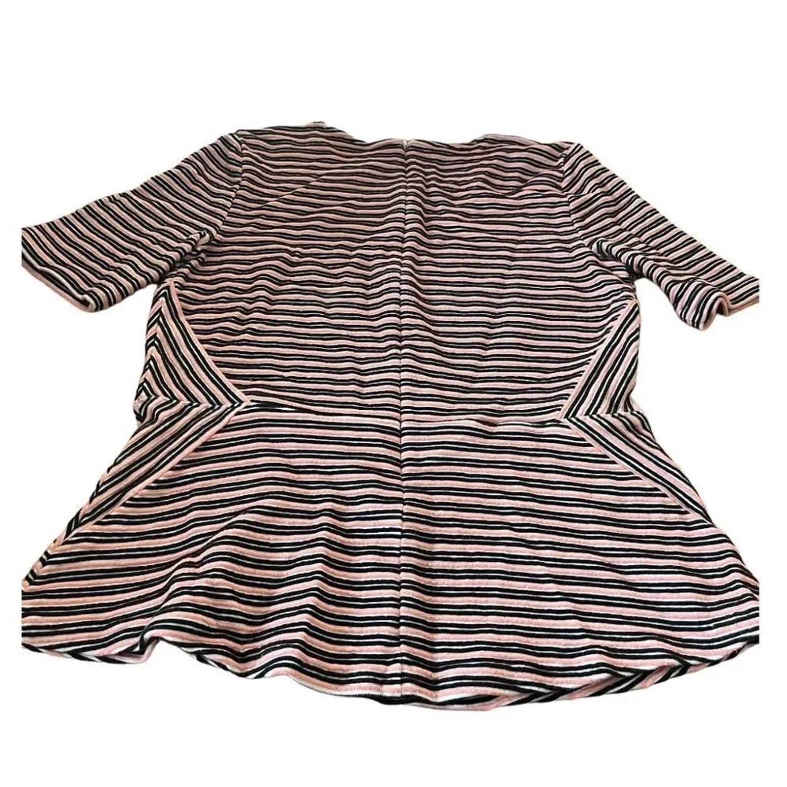 Talbots Talbots peach & black striped peplum top, size medium Size M / US 6-8 / IT 42-44 - 2 Thumbnail