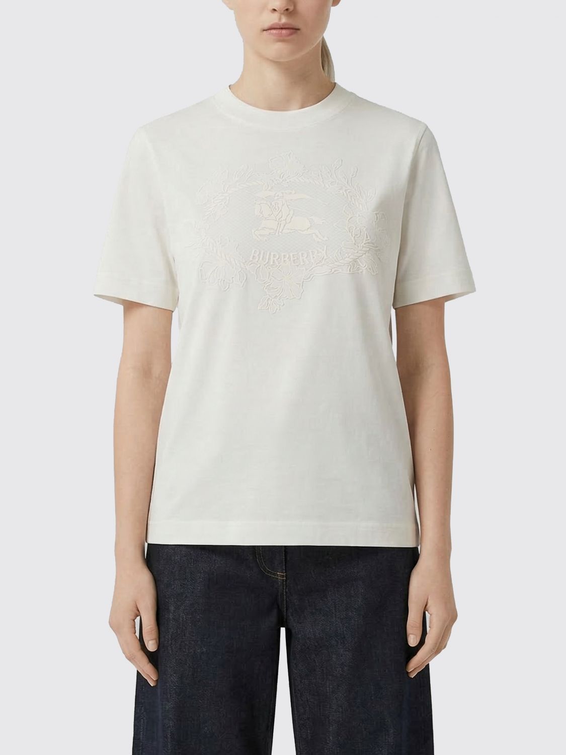 Burberry Burberry T-Shirt Woman White Size XS / US 0-2 / IT 36-38 - 1 Thumbnail