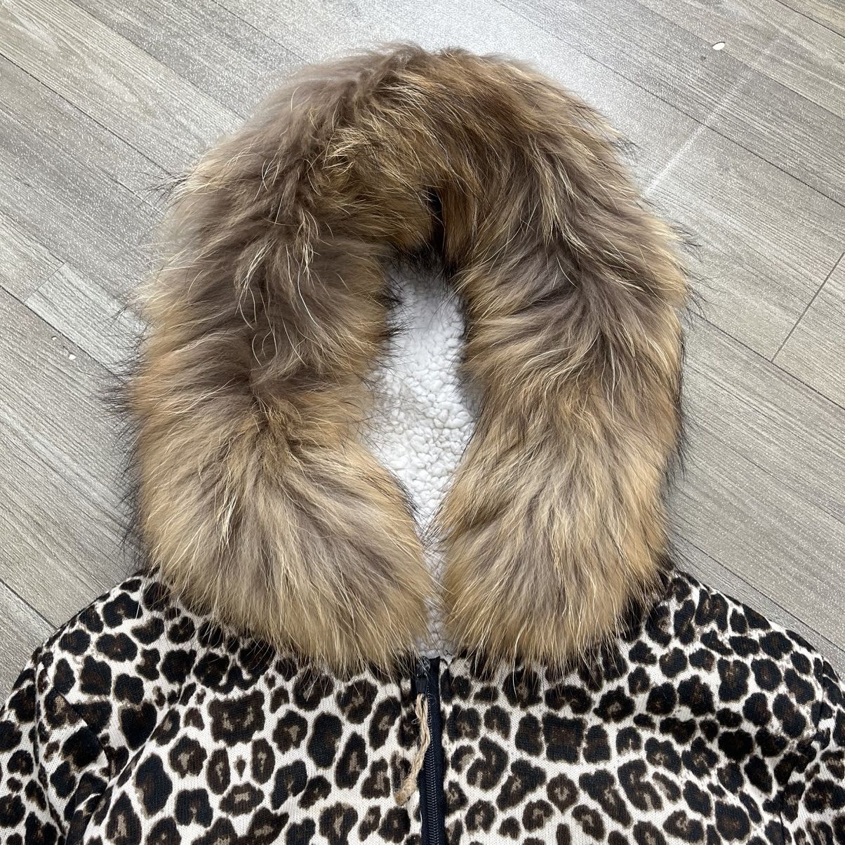 If Six Was Nine 2000s Japanese Leopard Zip Fur Hoodie Gothic Kmrii Lgb Style Size US L / EU 52-54 / 3 - 3 Thumbnail