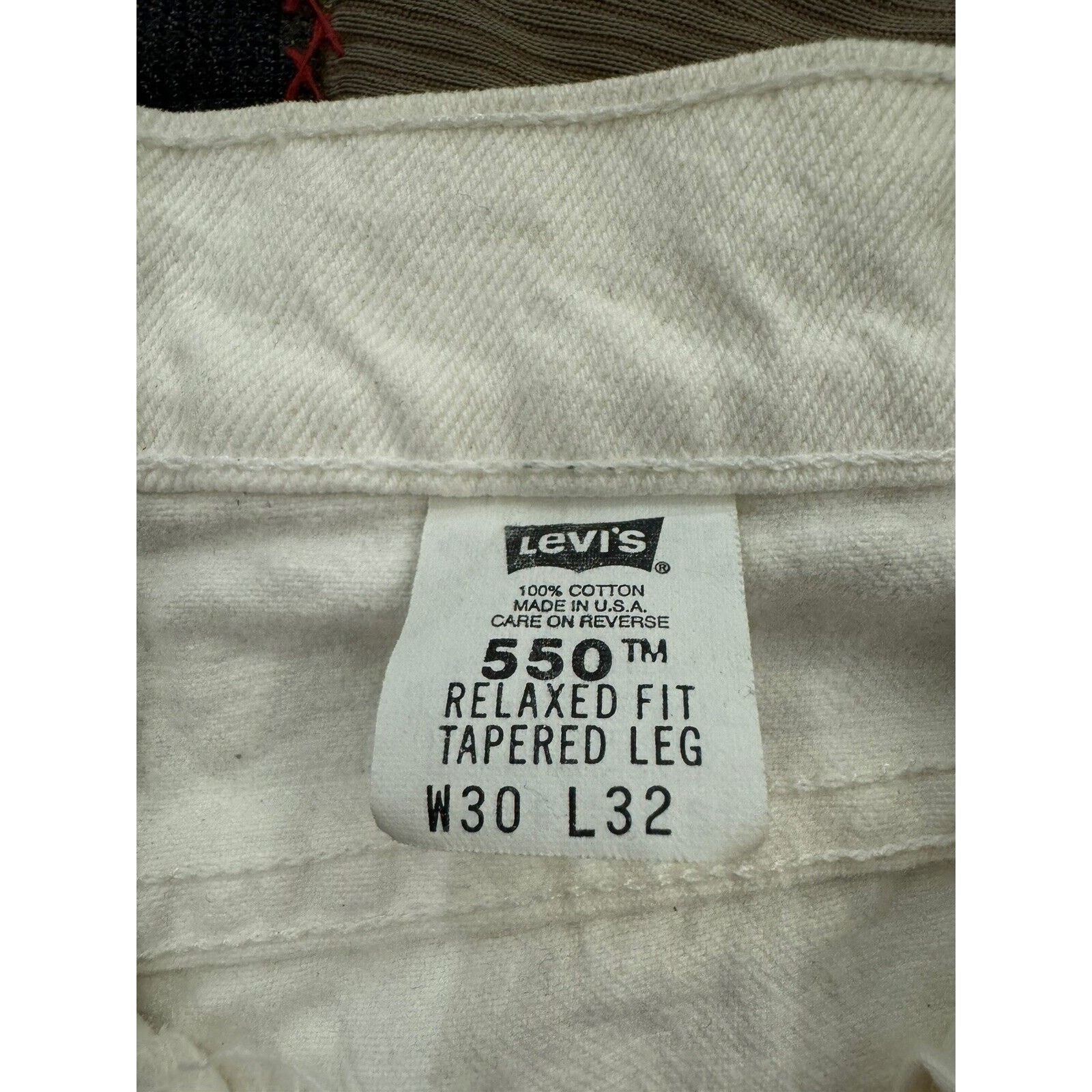 Levi's VTG Deadstock 90s White Levi's 550 Leg Jeans W30 X L32 Size US 30 / EU 46 - 3 Thumbnail
