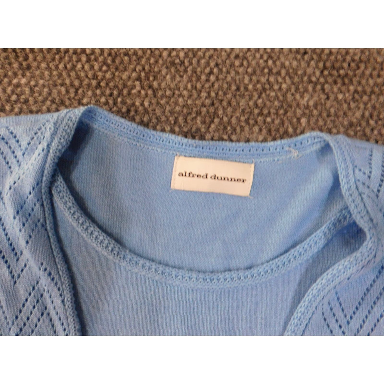 Vintage Alfred Dunner Sweater Large Blue Pullover Raglan Sleeve Knit Crew Neck Casual Womens L Blue Knit Stretch Modern American Vintage? No Size L / US 10 / IT 46 - 4 Thumbnail