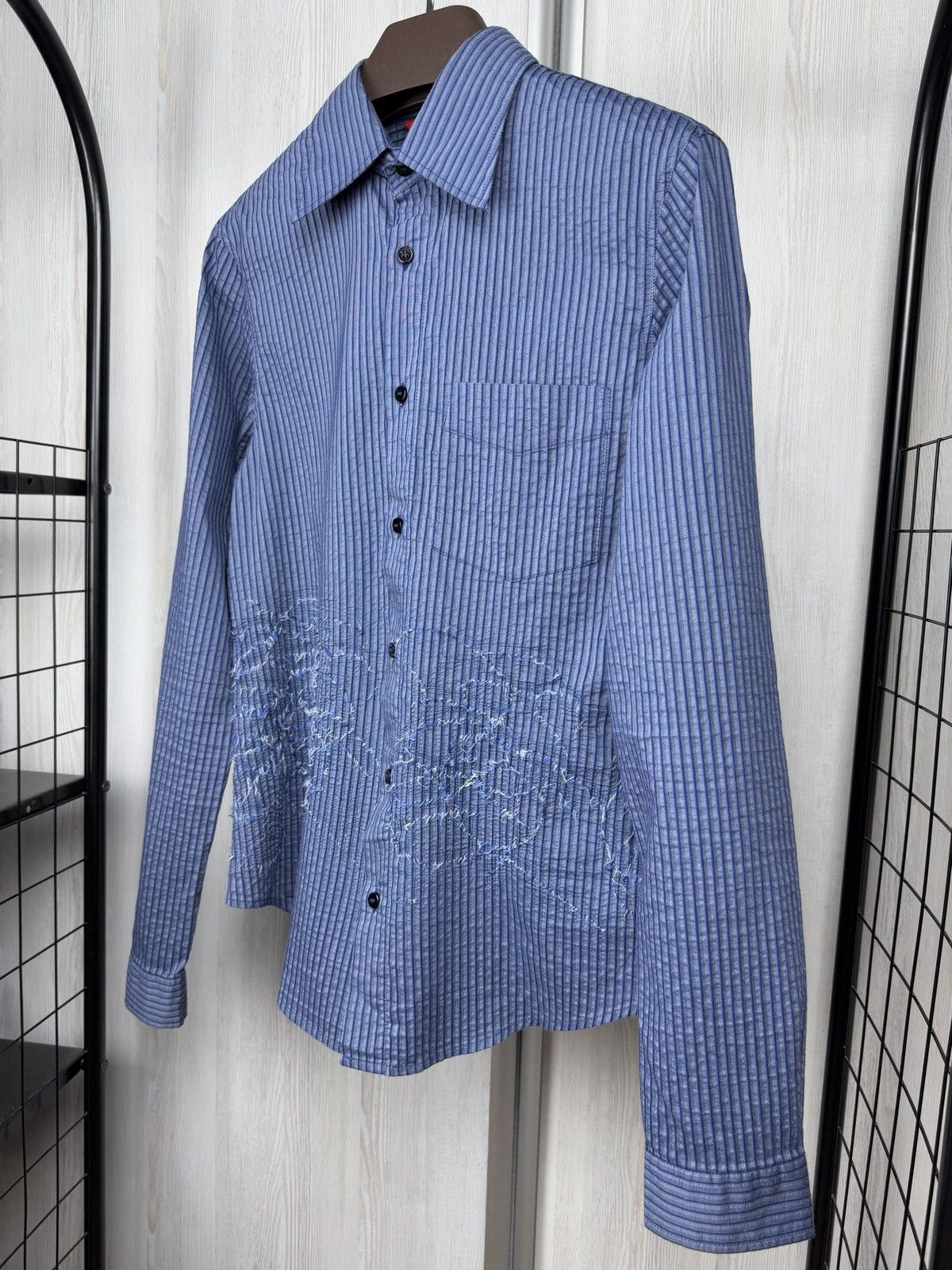 Emporio Armani Emporio Armani vintage archive embroidery logo striped shirt Size US M / EU 48-50 / 2 - 7 Thumbnail