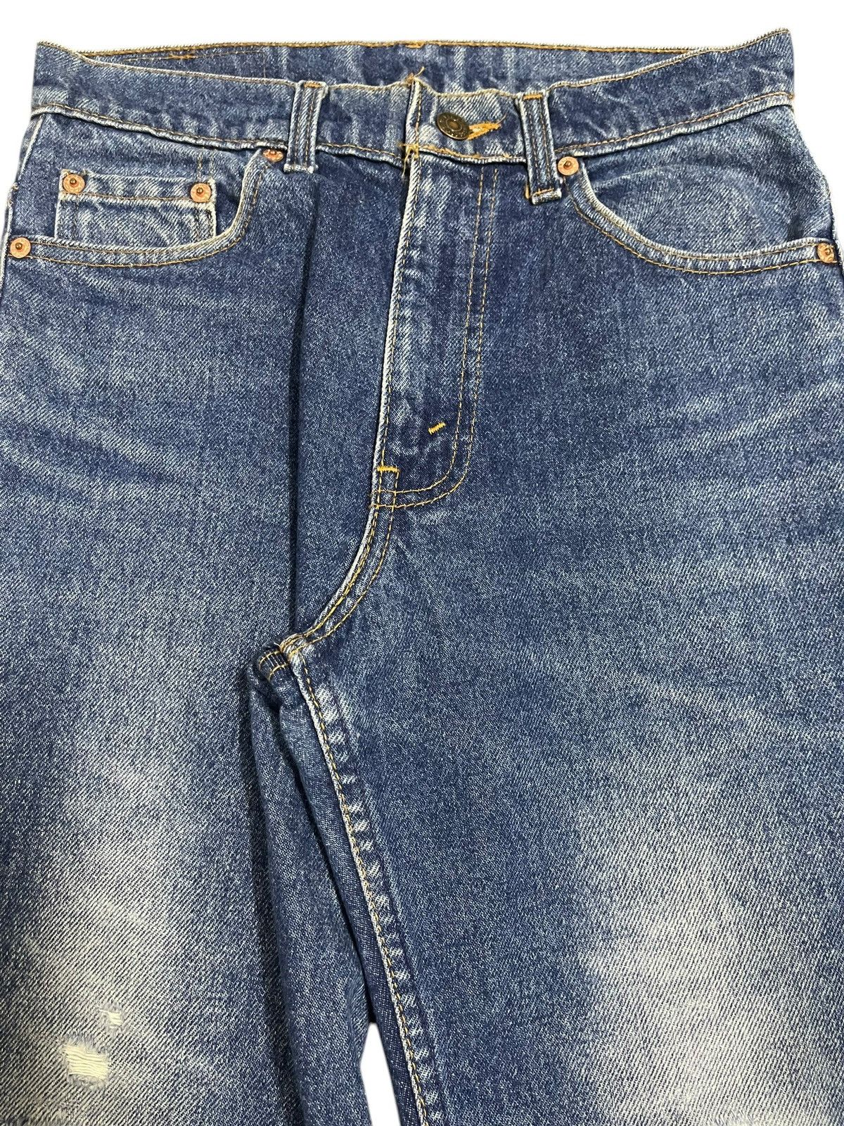 Levi's Vintage 80s Levis 517 Blue Wash Distressed Bootcut Jeans Size US 28 / EU 44 - 4 Thumbnail