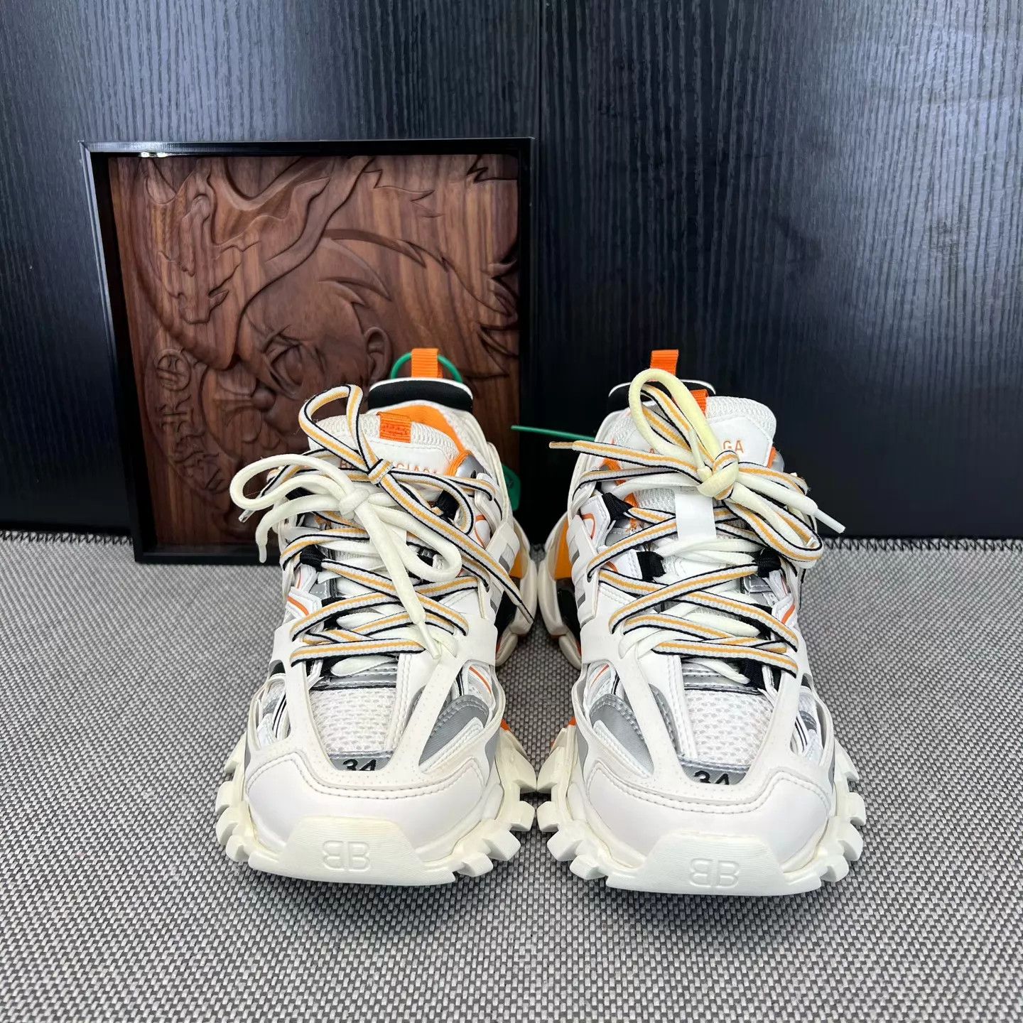 Balenciaga Balenciaga Track White Orange Women's 34 Near New Box Size US 4 / IT 34 - 4 Thumbnail