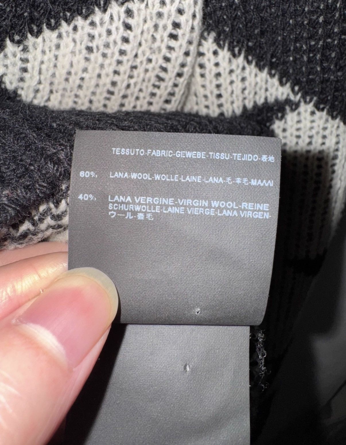 Saint Laurent Paris Saint Laurent Black/White Wool Geometric Triangle Sweater Size US M / EU 48-50 / 2 - 7 Thumbnail