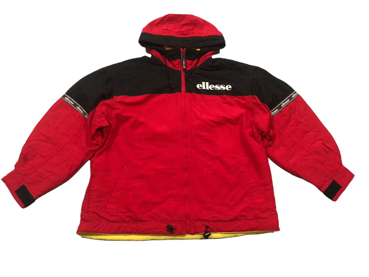 image of Ellesse By Goldwin Skiers Jacket Oversized in Black Red, Men's (Size Large)